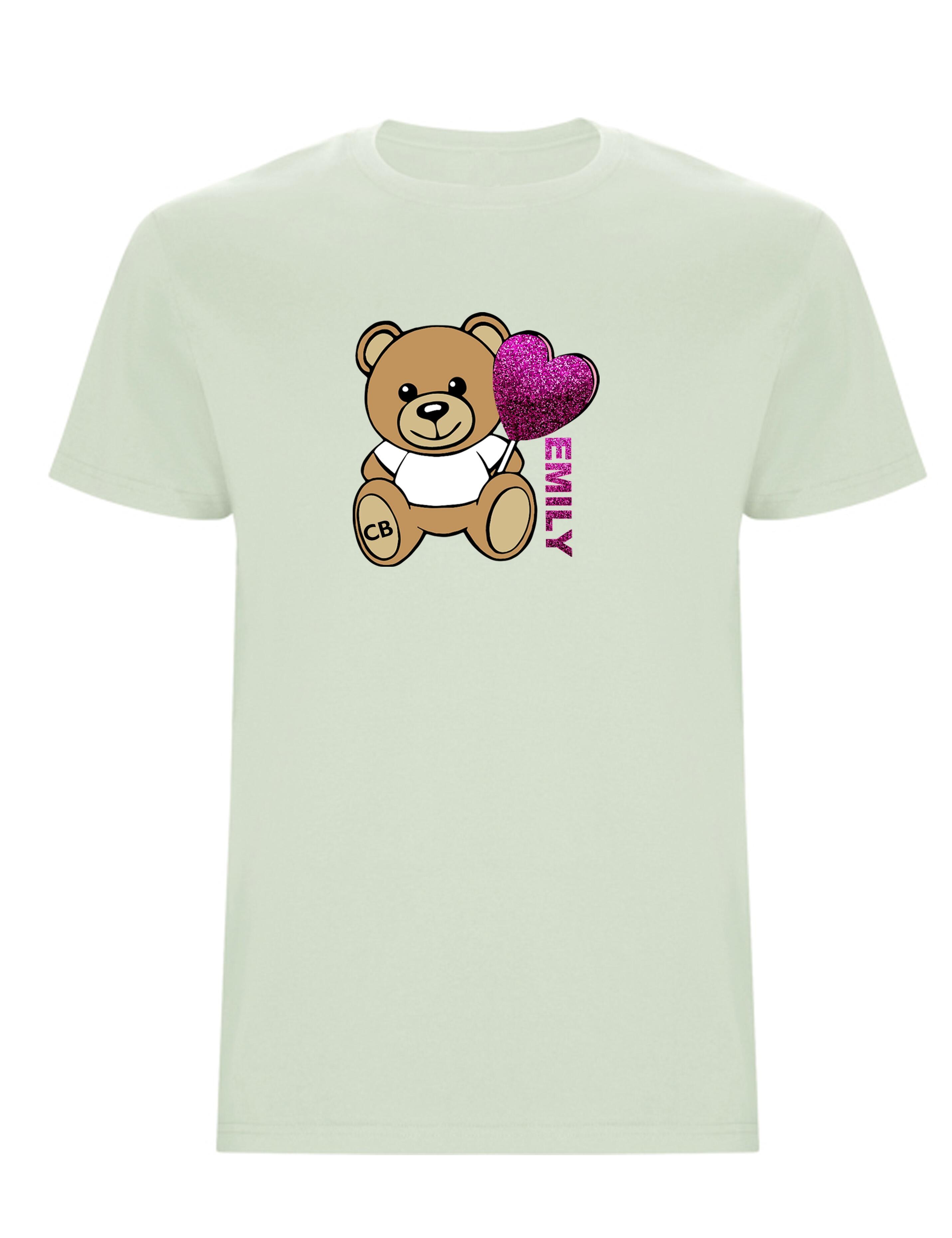 Custom Kids Bear T-Shirt Pistachio