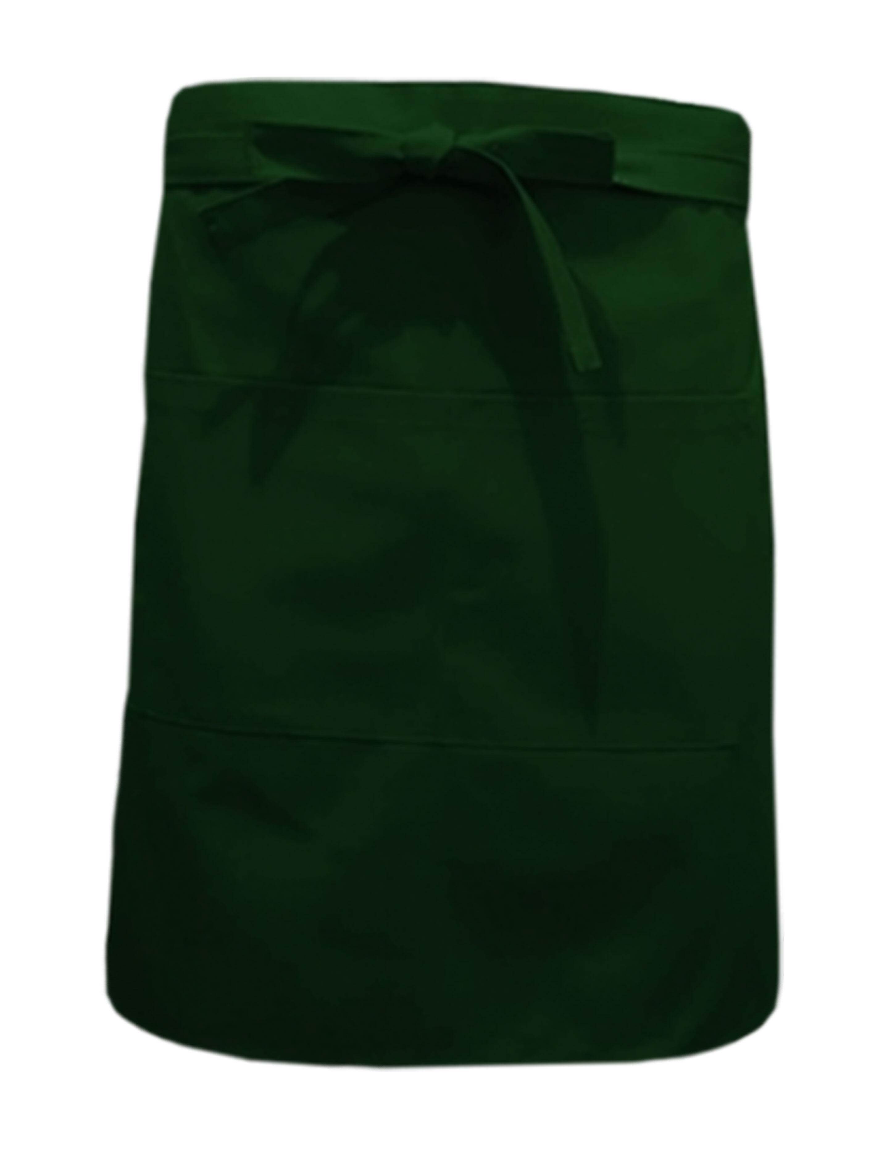 Nibano Mid Length Waist Apron with pockets Bottle Green