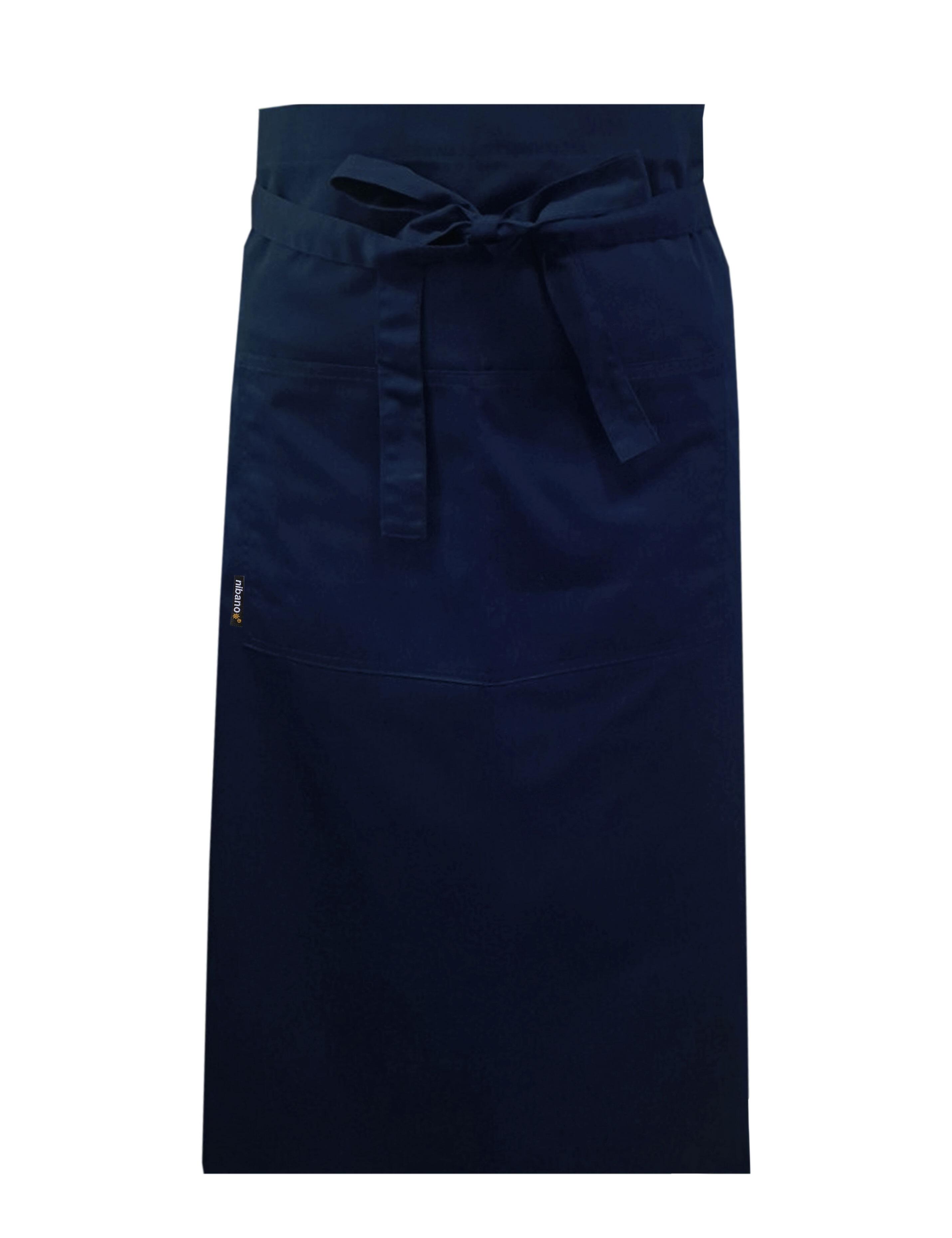 Nibano Long Waist Apron with pockets Navy