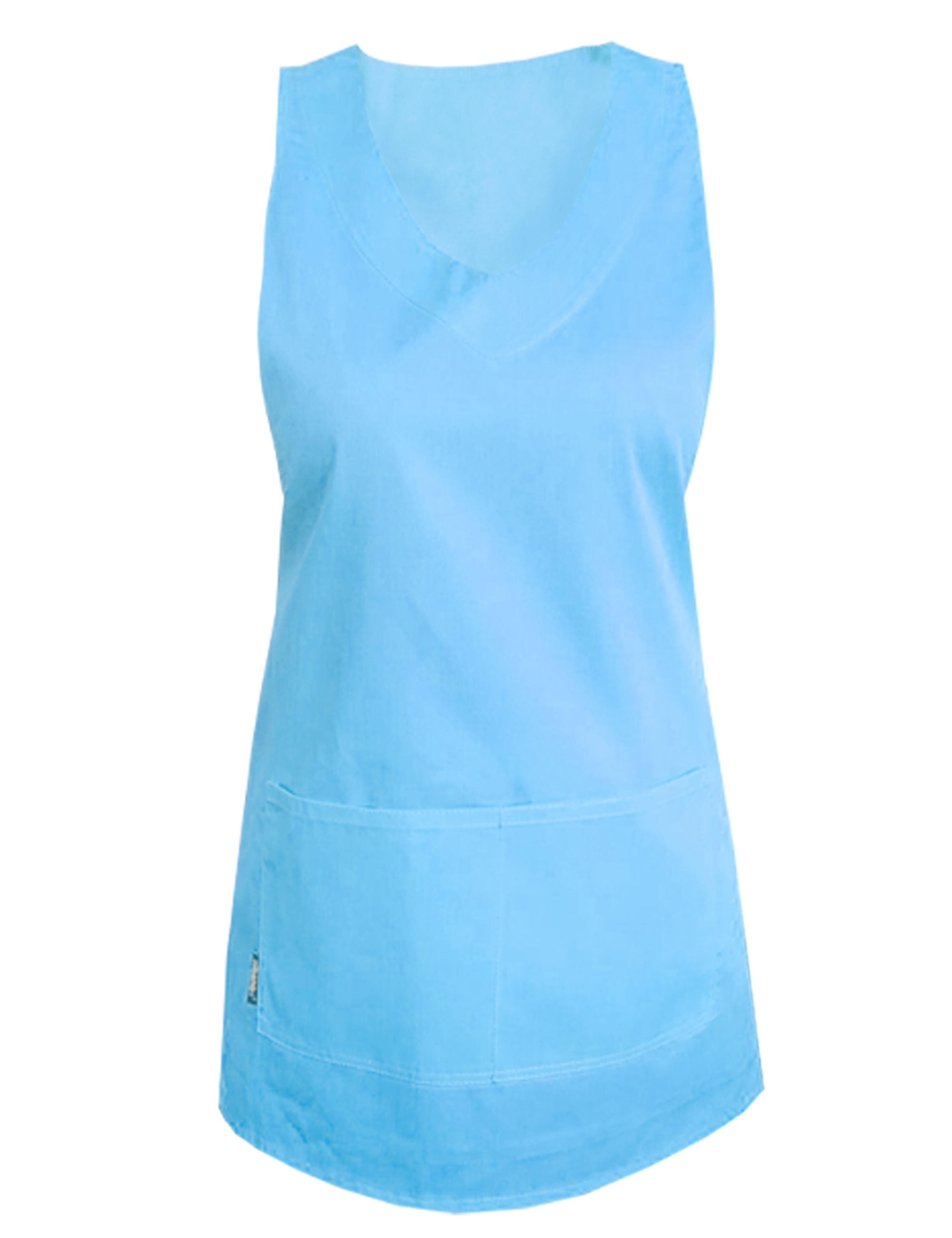 Nibano salon apron light blue waterproof wrap around