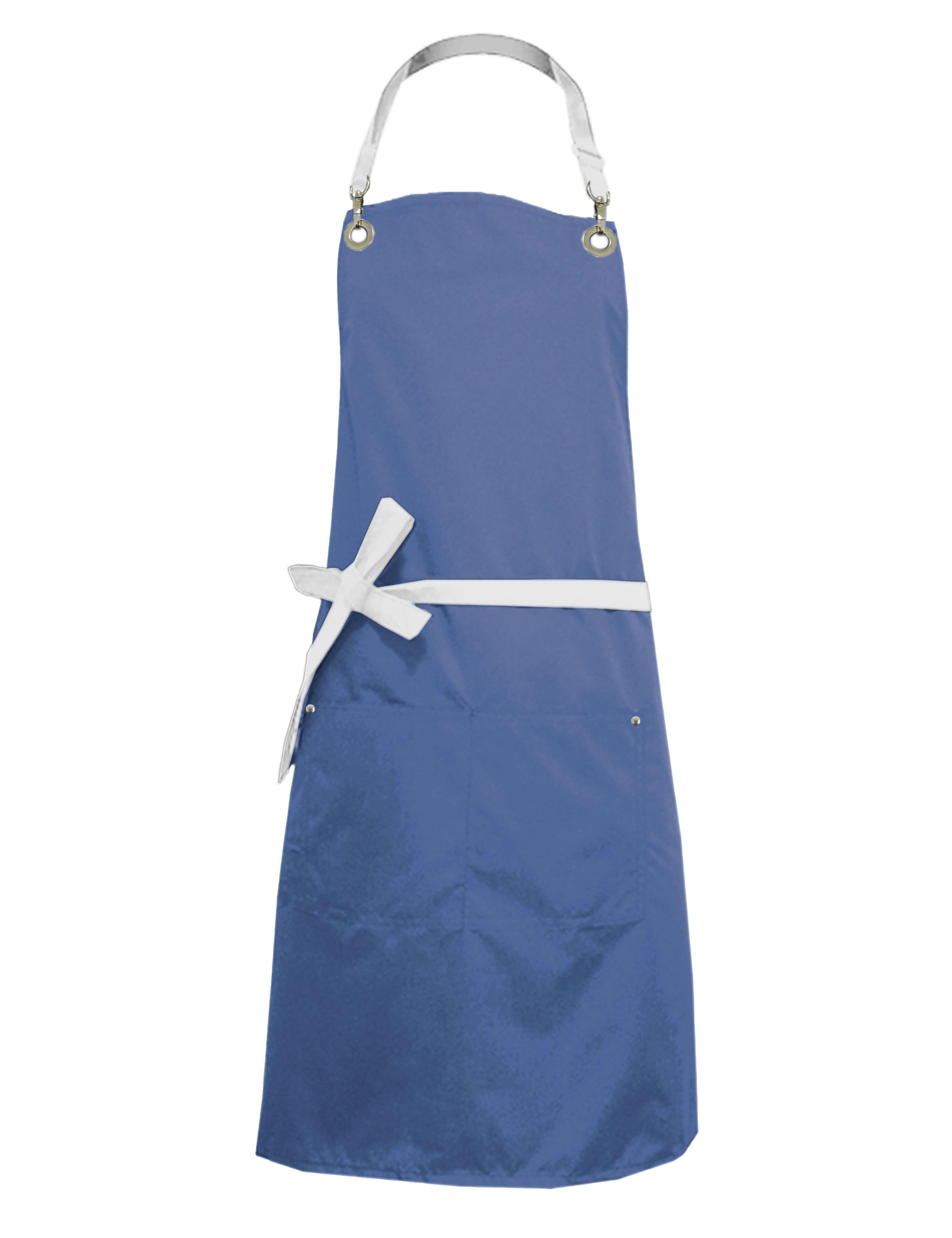 Nibano waterproof bi-colour luxury hairdressing and grooming apron denim blue