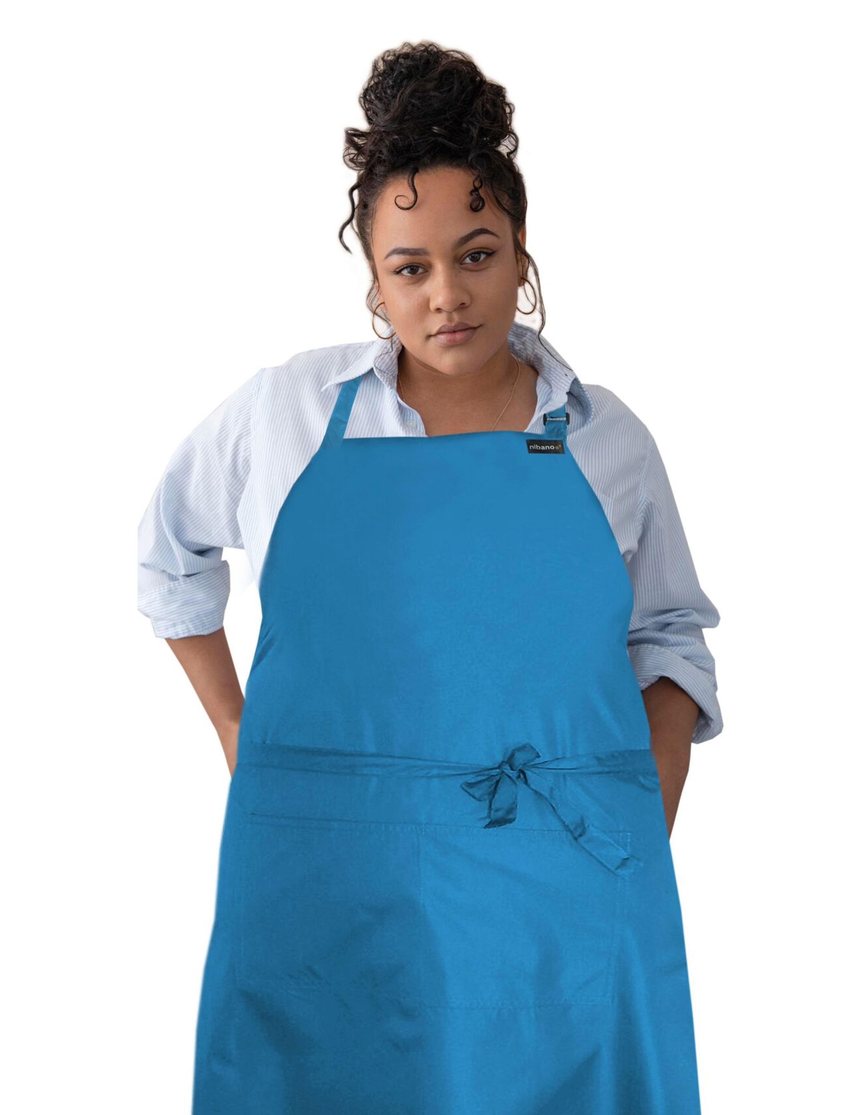 Personalised embroidered turquoise waterproof barber and salon apron