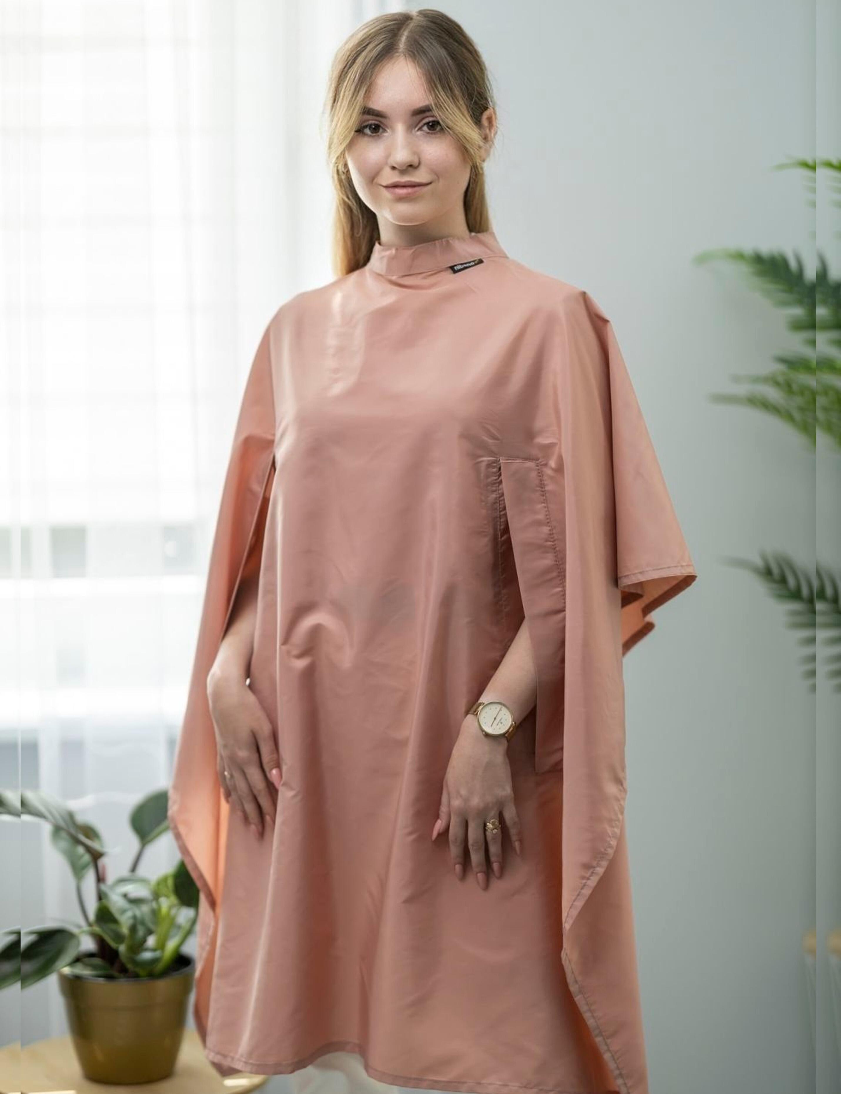 Waterproof salon gown with hand slits powder