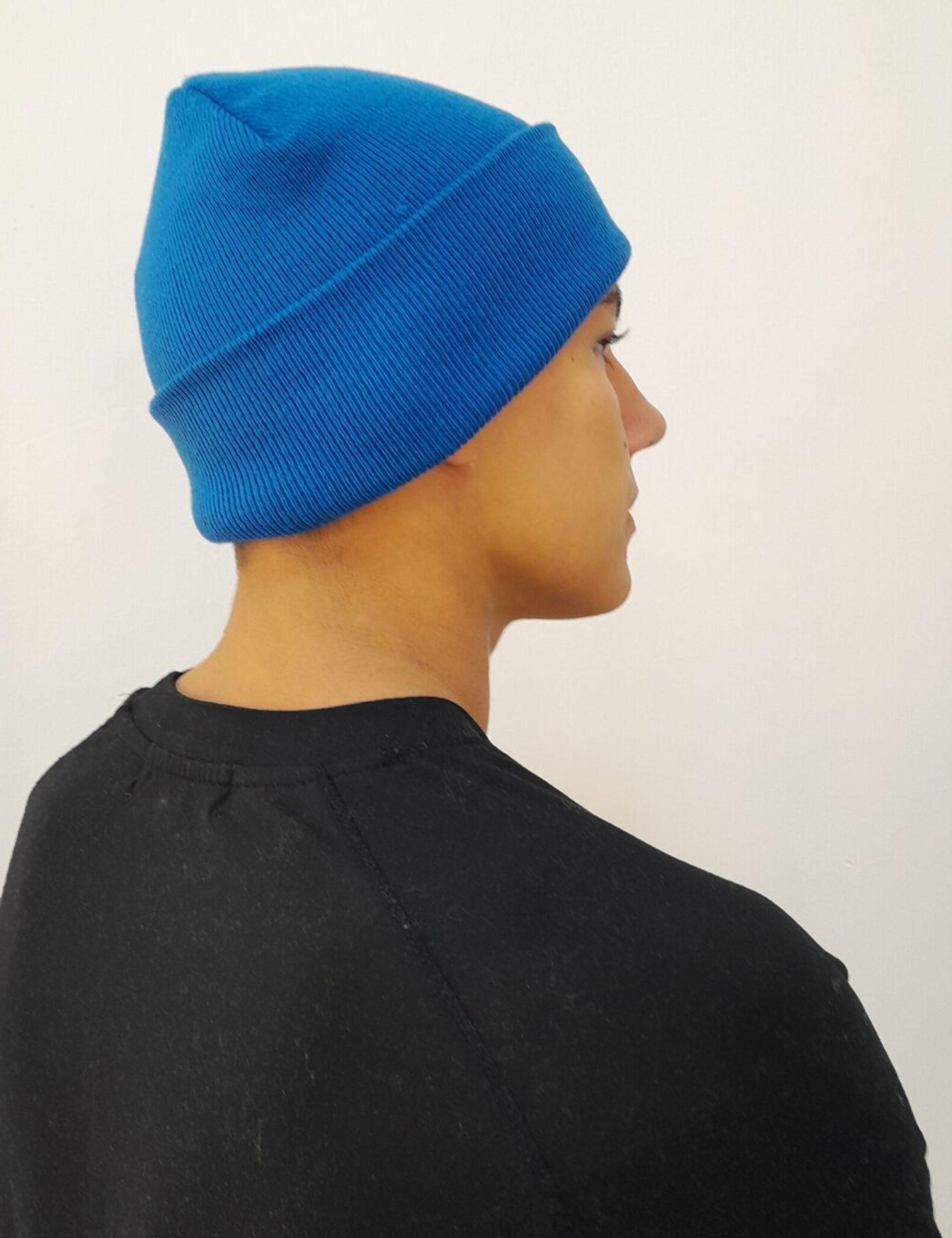 Modern street sapphire blue beanie