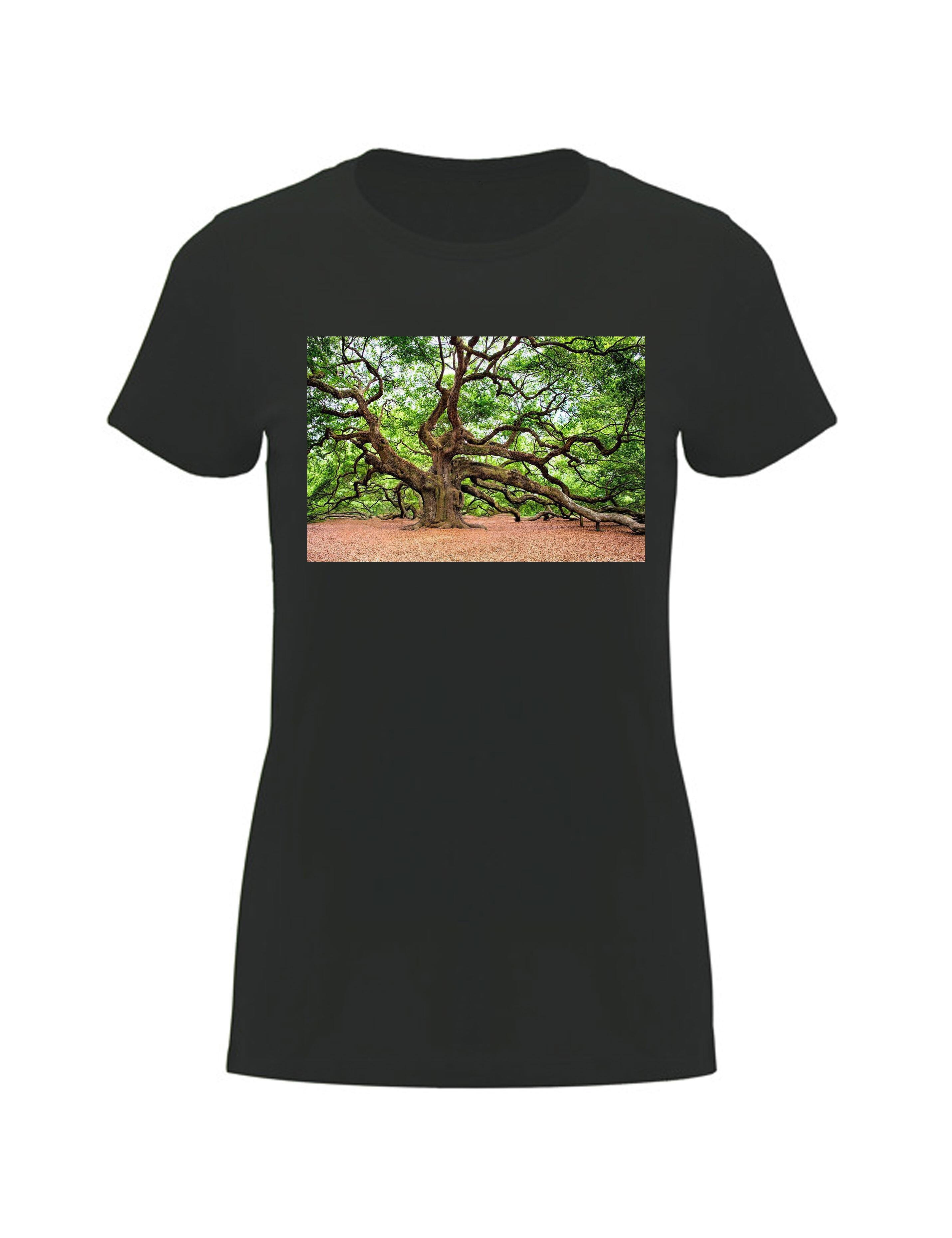 Photo Printed Heavyweight Women's Short Sleeve T-Shirt Dark Grey