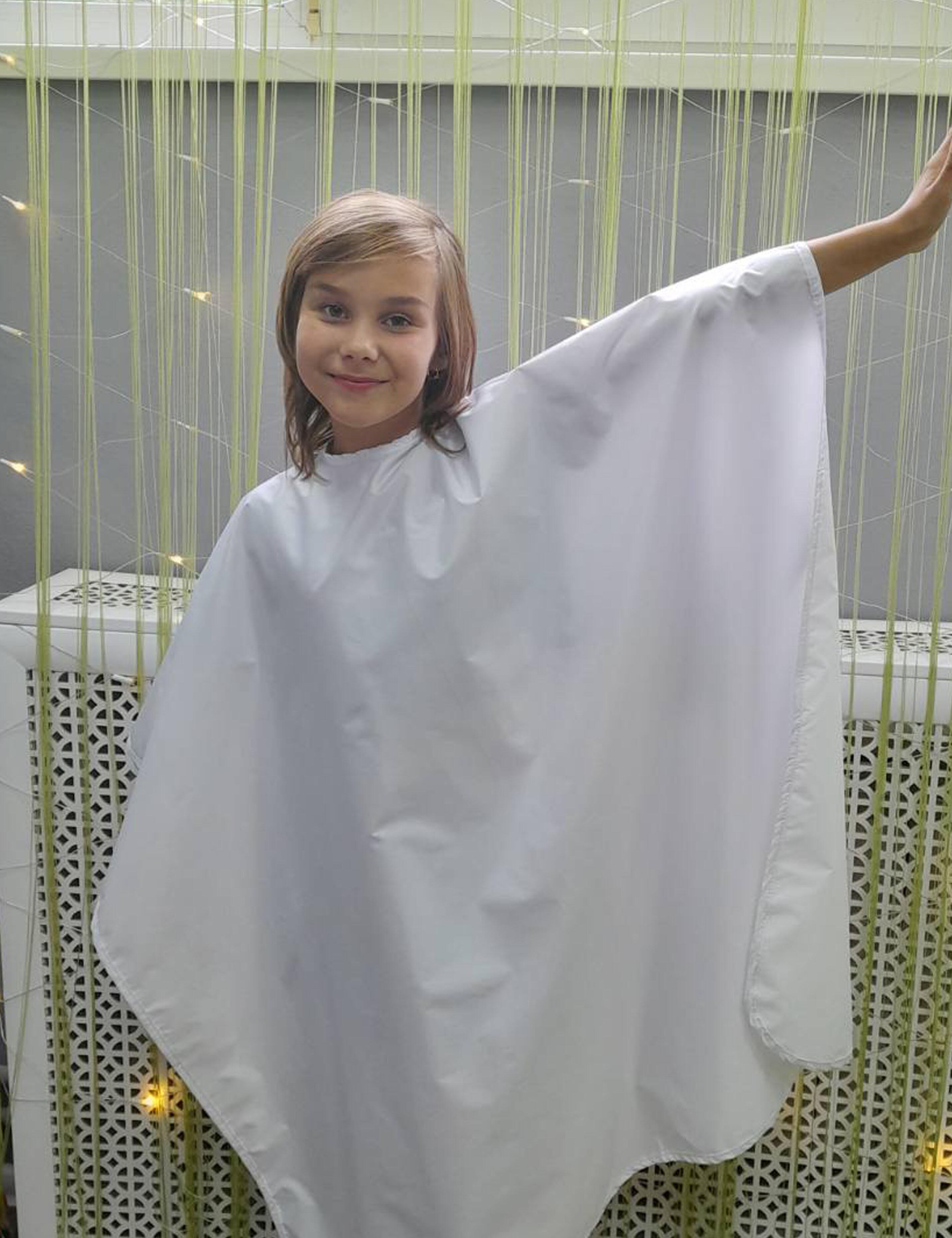 Kids salon cape white Nibano