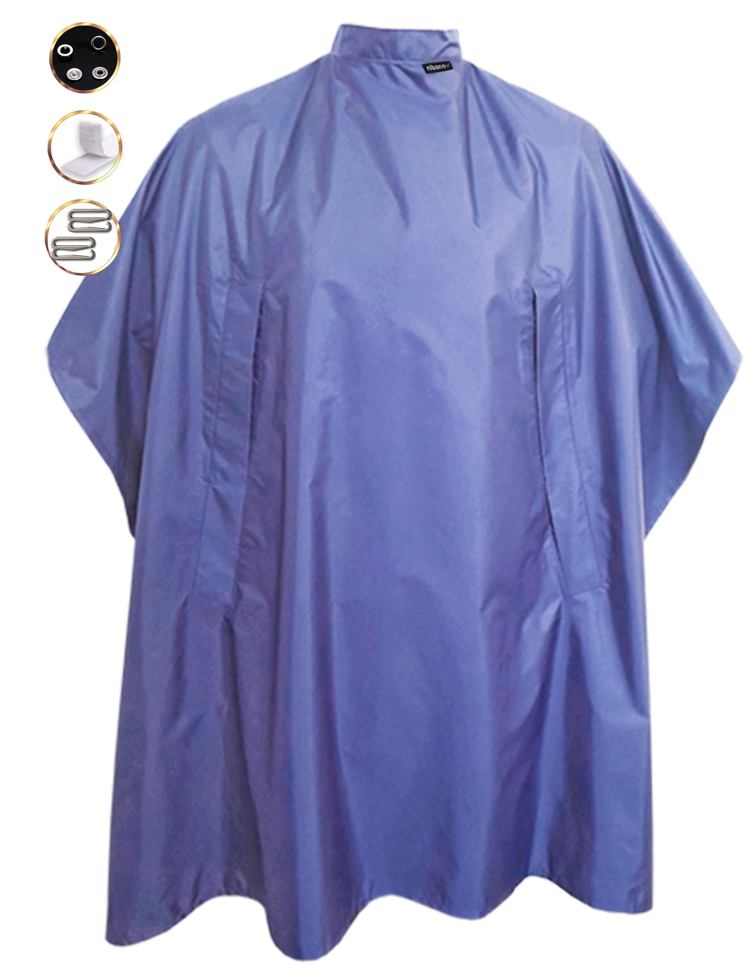 Custom Hairdressing Gown with Hand Slits Denim Blue