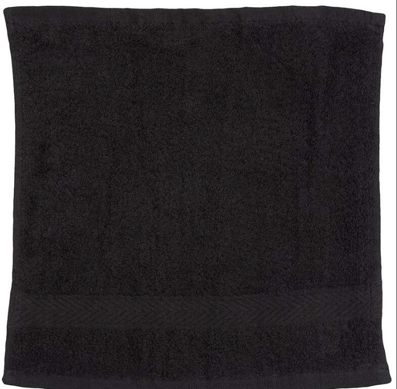 Luxury black ringspun cotton face towel for home and salon use