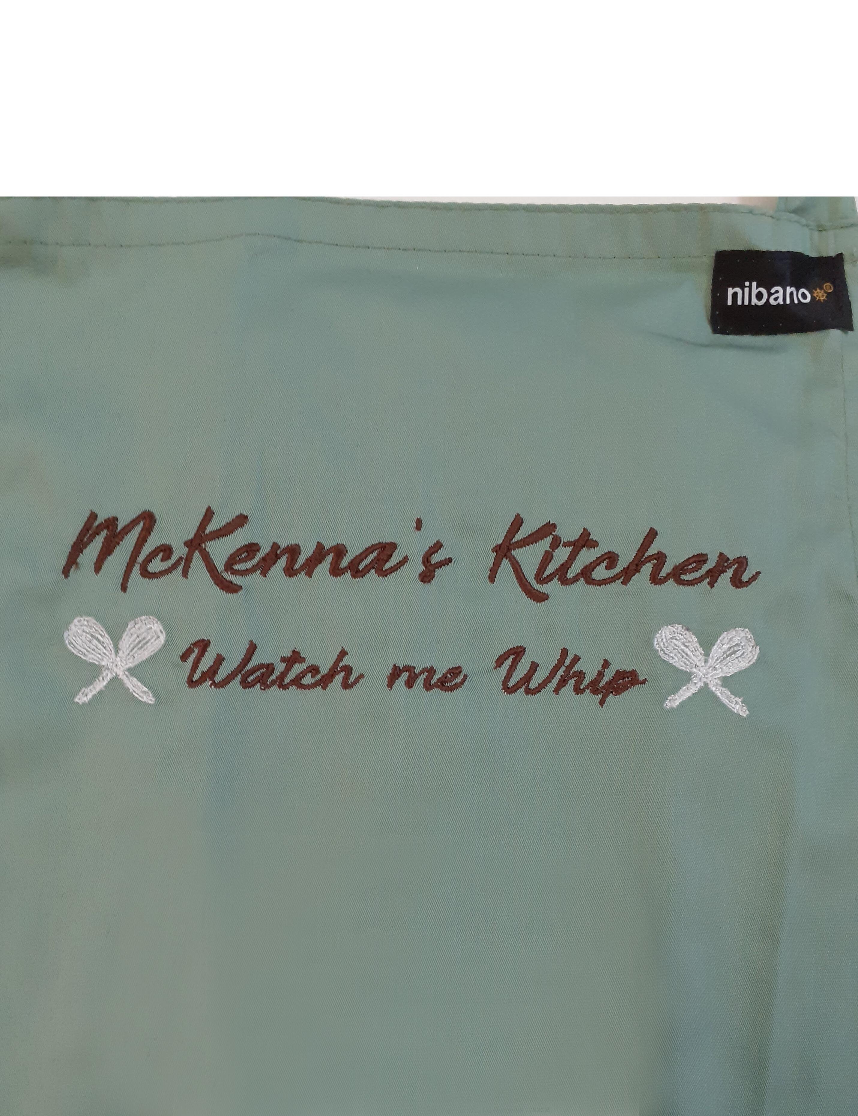 Customizable Olive polycotton apron with bib front