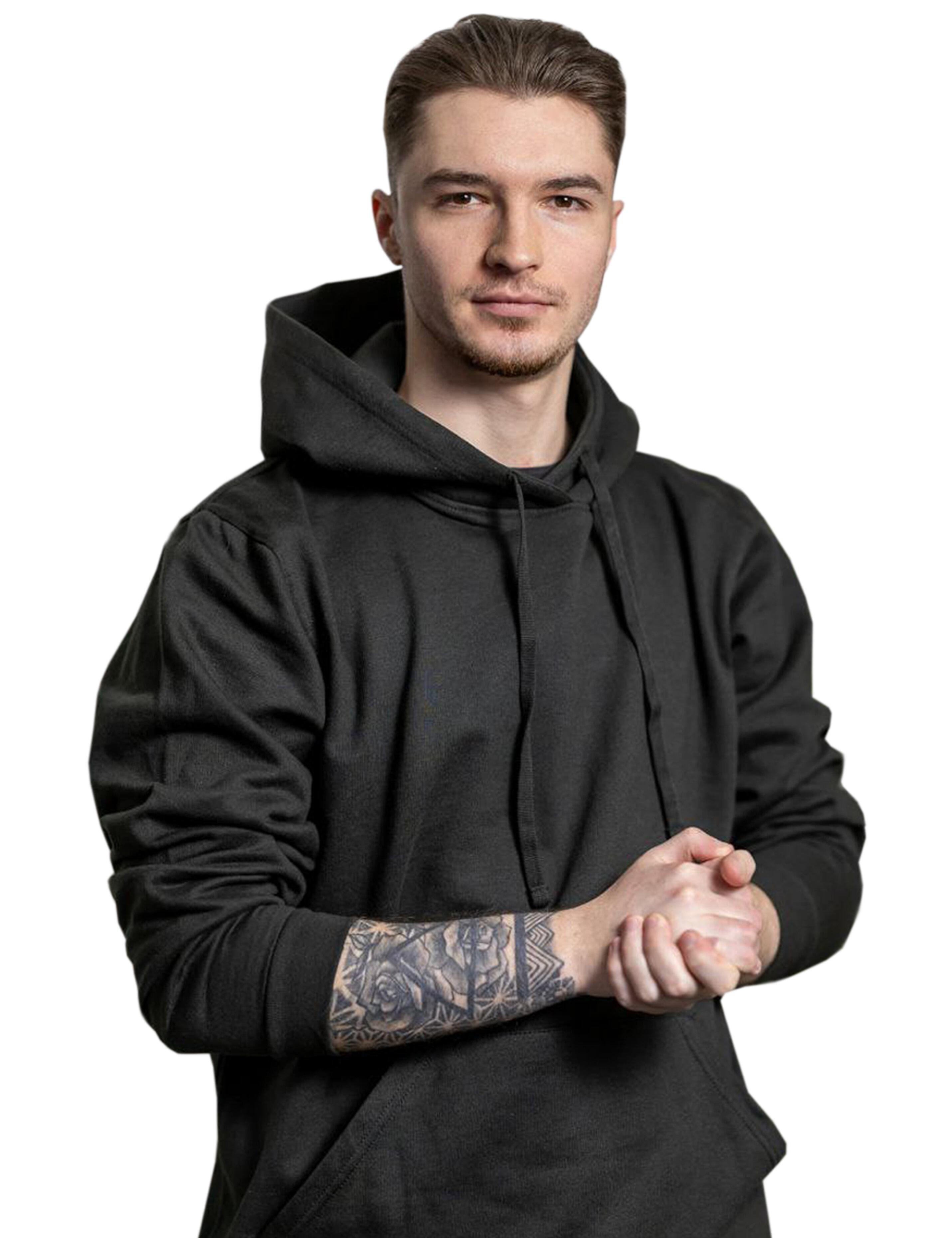 Black hoodie suitable for printing or embroidery