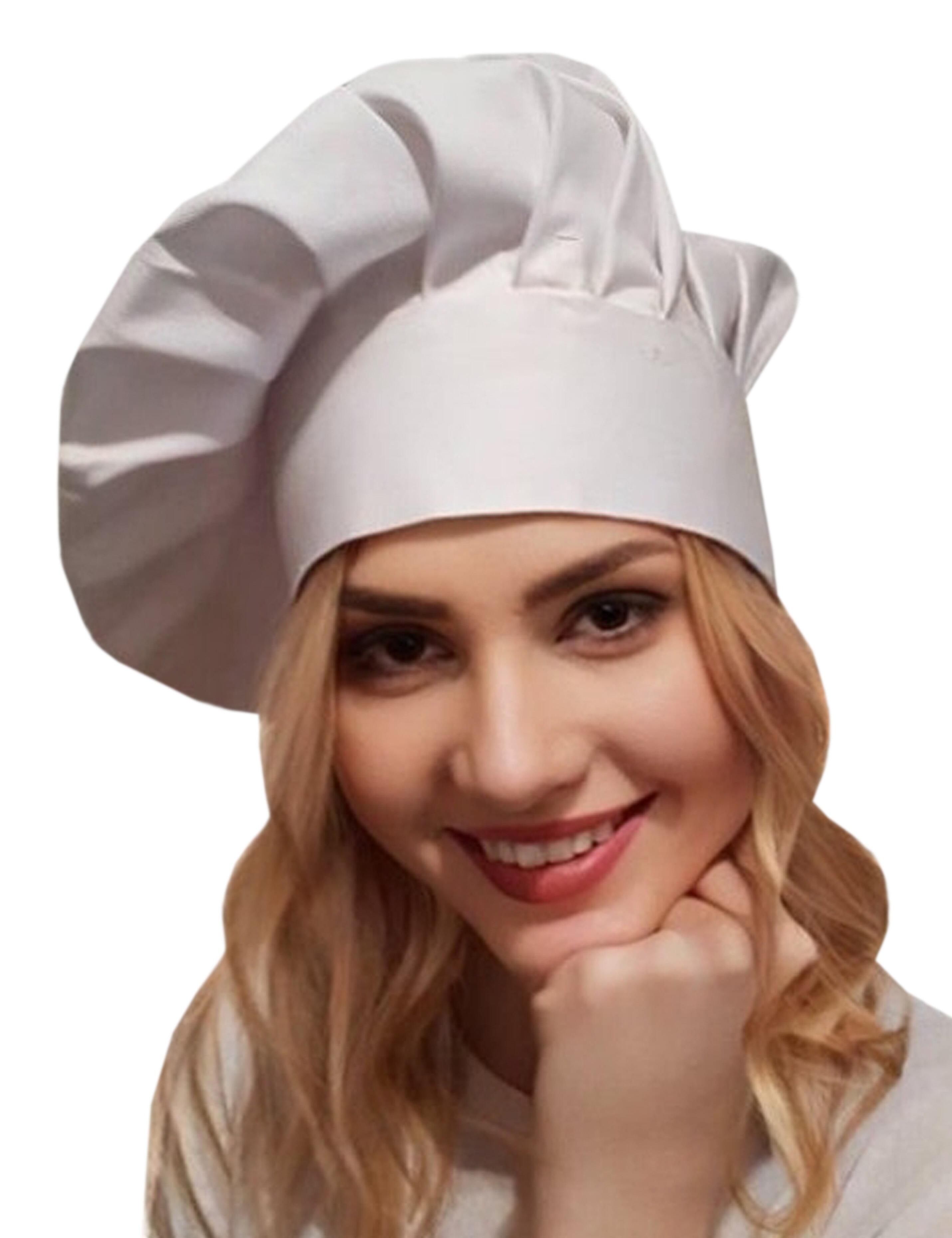 Professional white chef hat, plain design with branding options