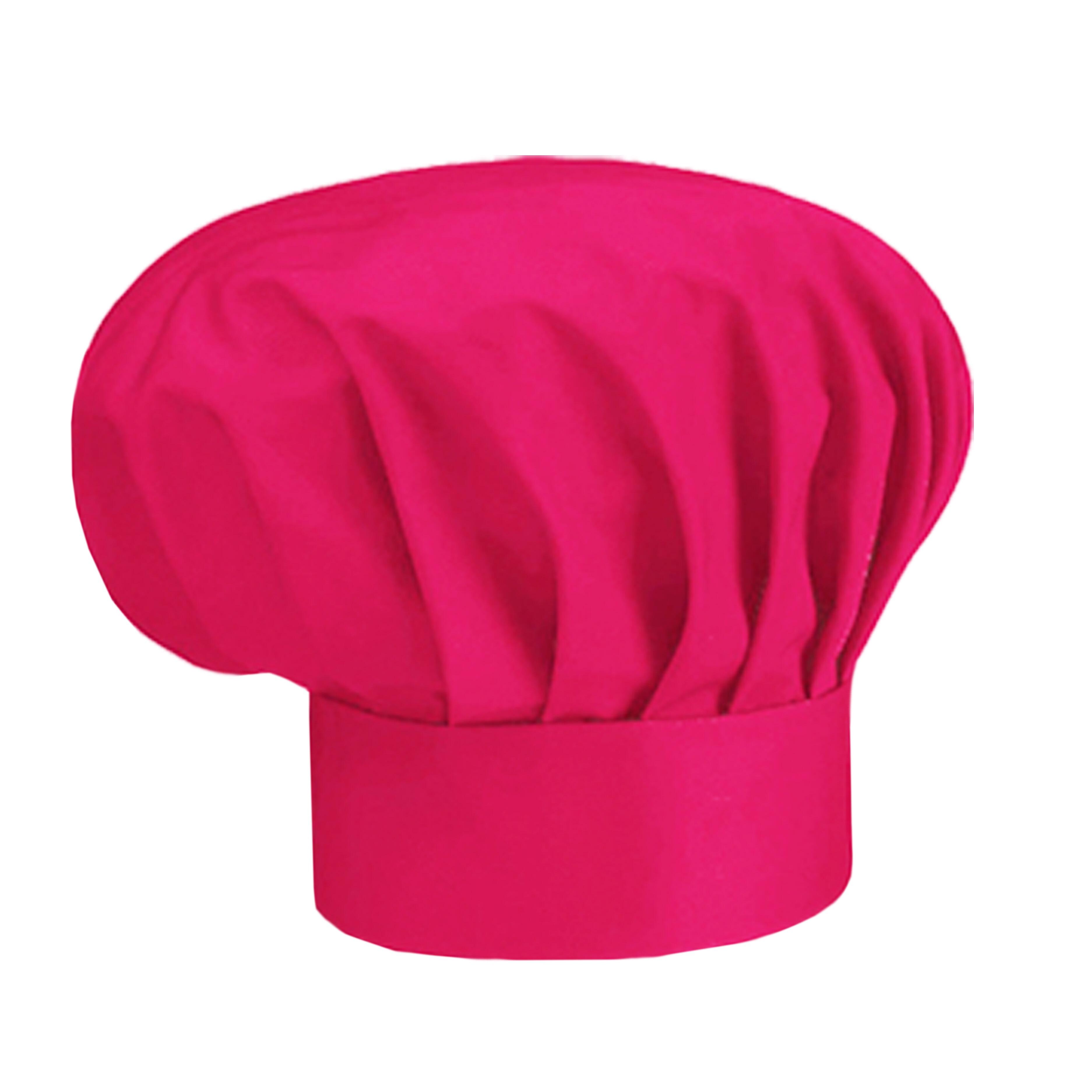 Hot pink chef’s hat available plain, printed or embroidered
