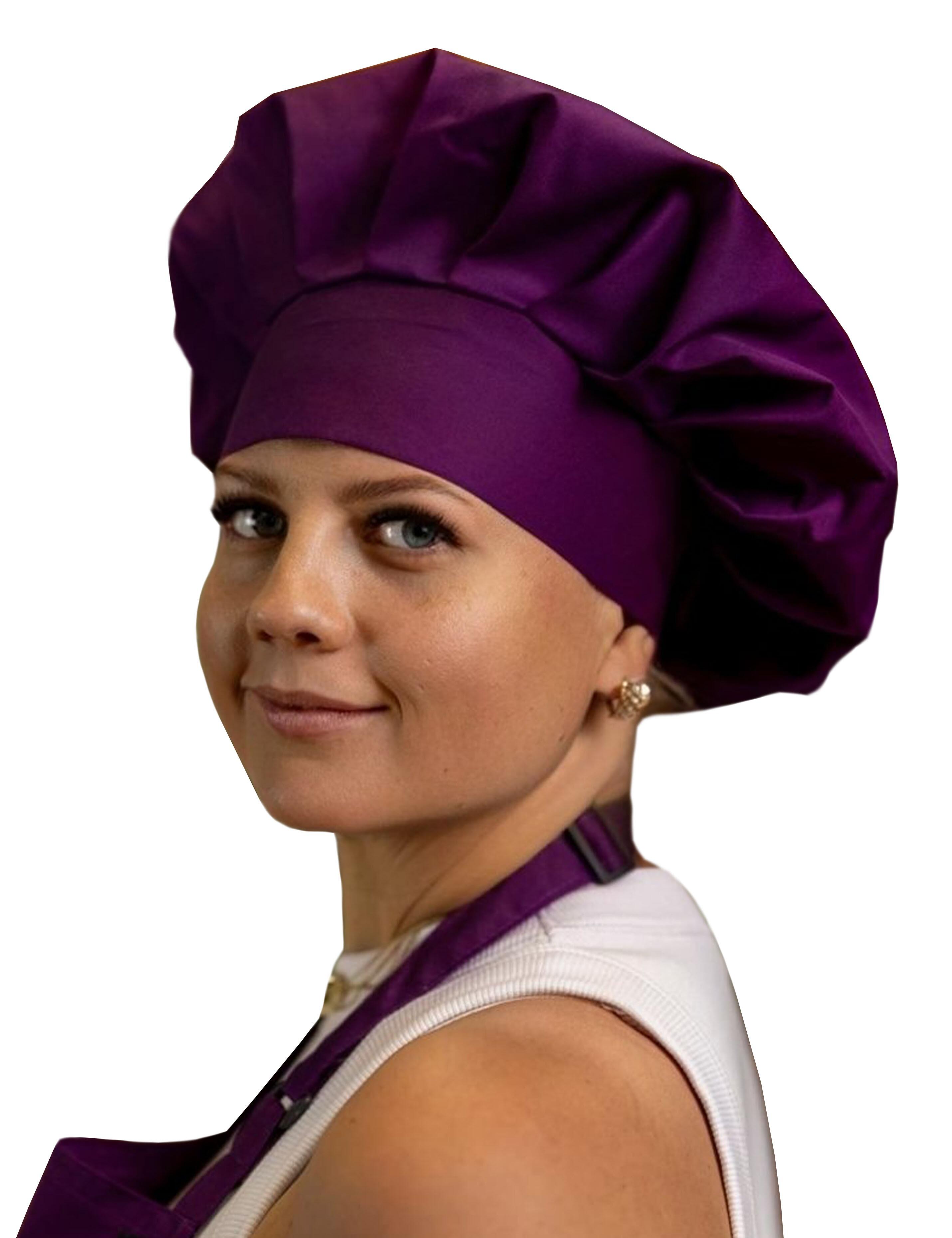 Customizable purple chef hat with embroidery or print option