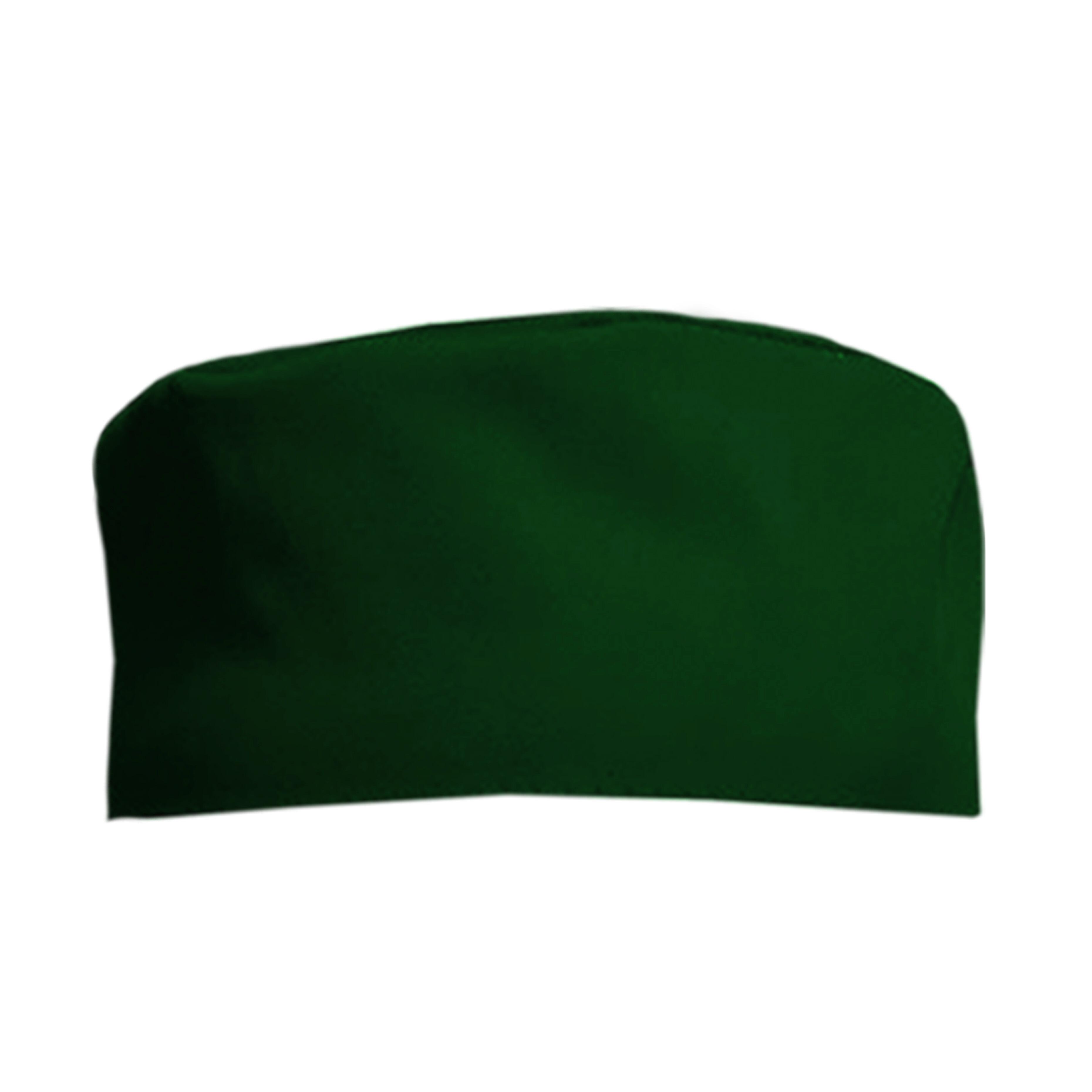 Professional Bottle Green chef skull cap for restaurants and bakeries