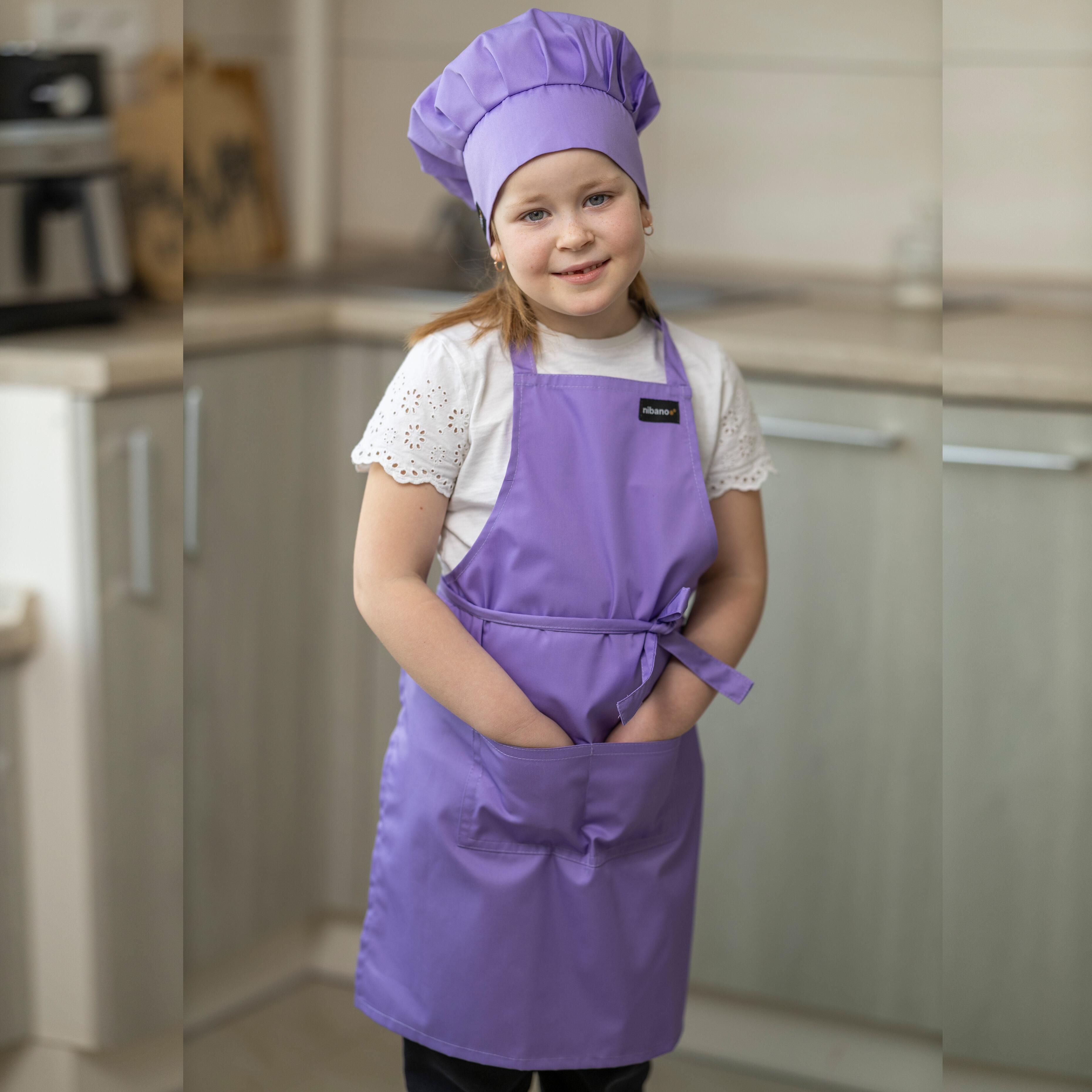 Professional lilac children’s apron for baking and creative activities