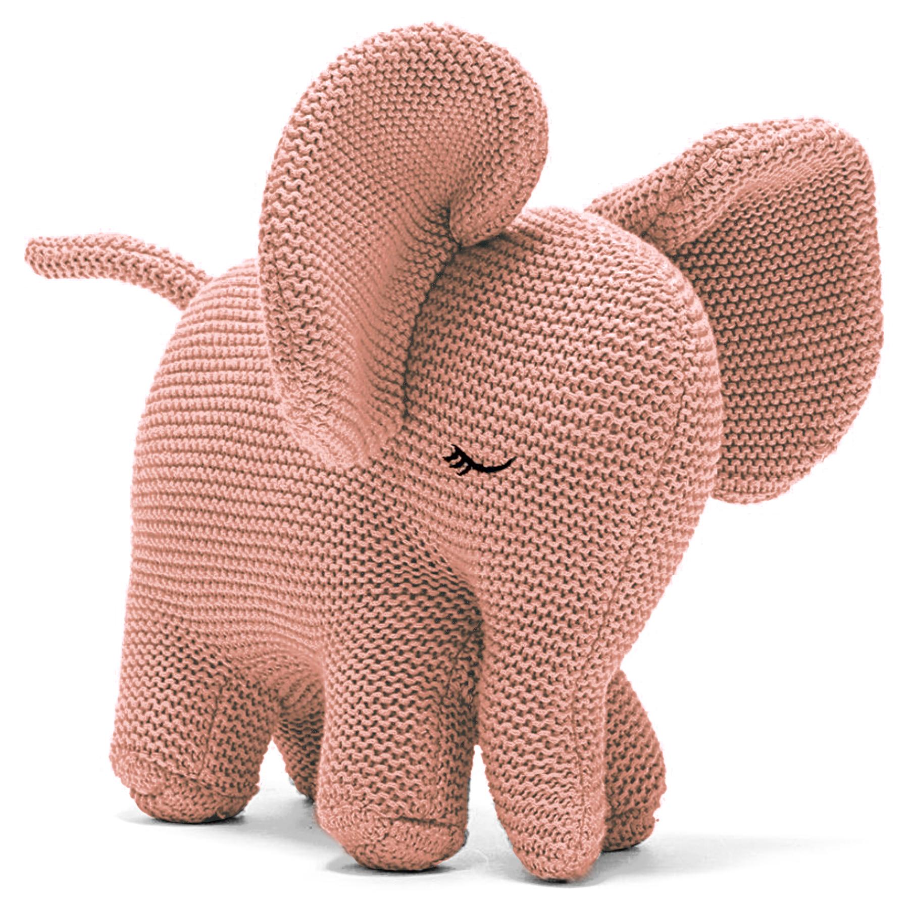 Best Years Charlotte Organic Dusky Pink Large Knitted Baby Elephant