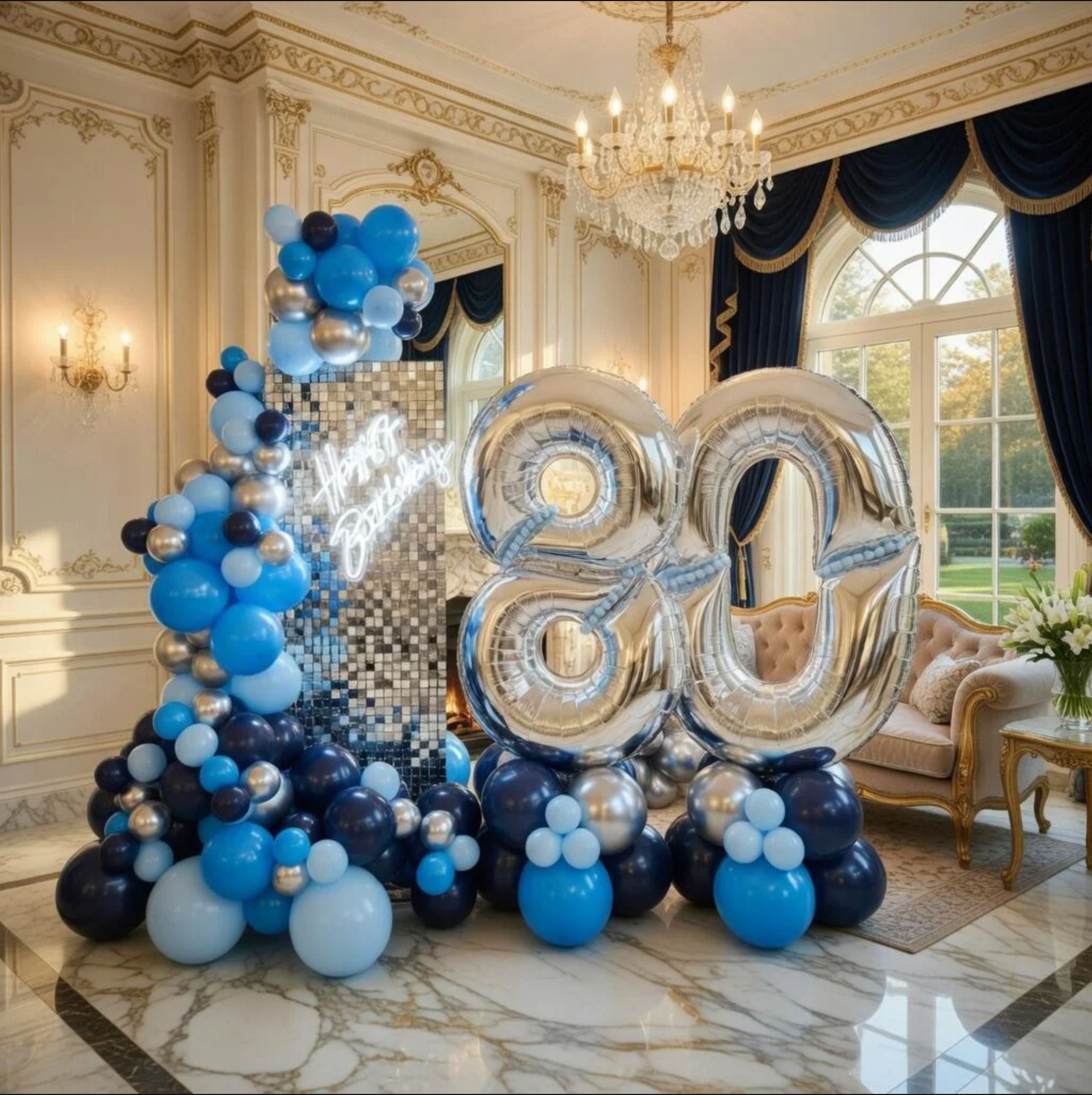 Elegant Birthday Balloon Display balloon display