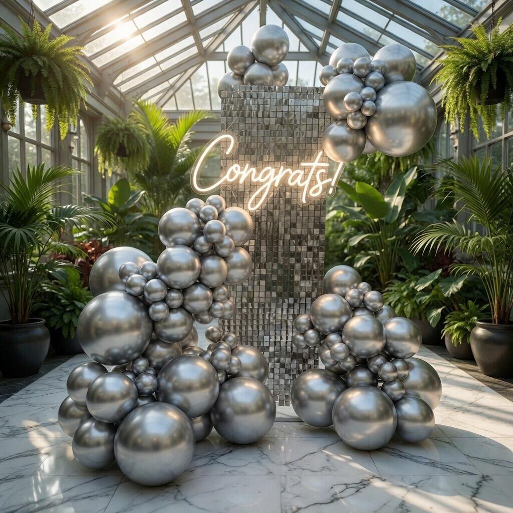 Massive Mirror Display with Neon Sign - £360.00 inc VAT balloon display