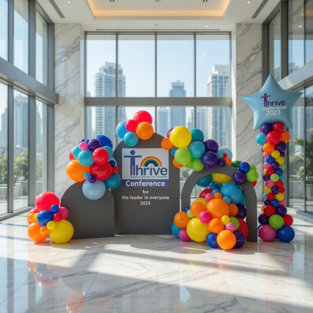 Luxury balloon arch hoop and sailboard backdrop for events in Bradford