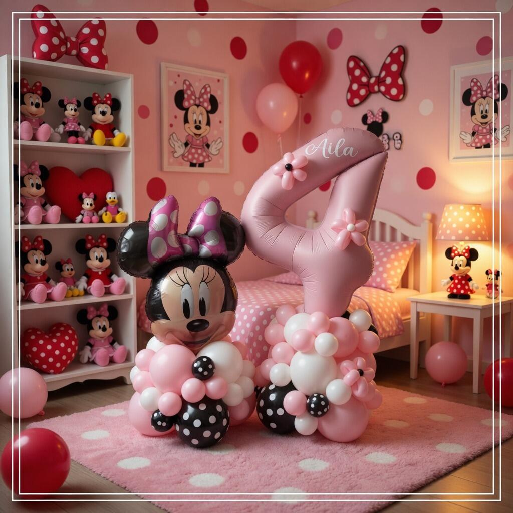 Signature Mickey or Minnie head single number balloon display