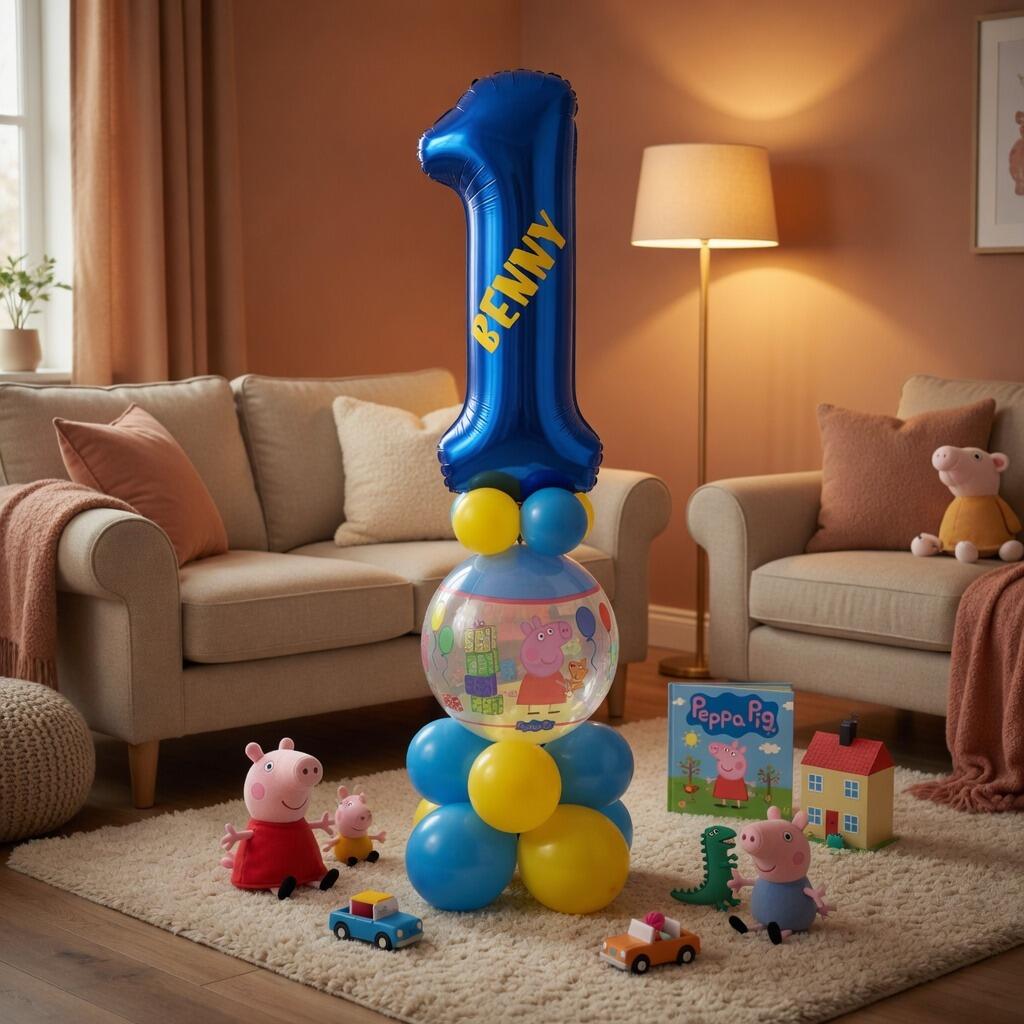 Signature Peppa Pig single number balloon display