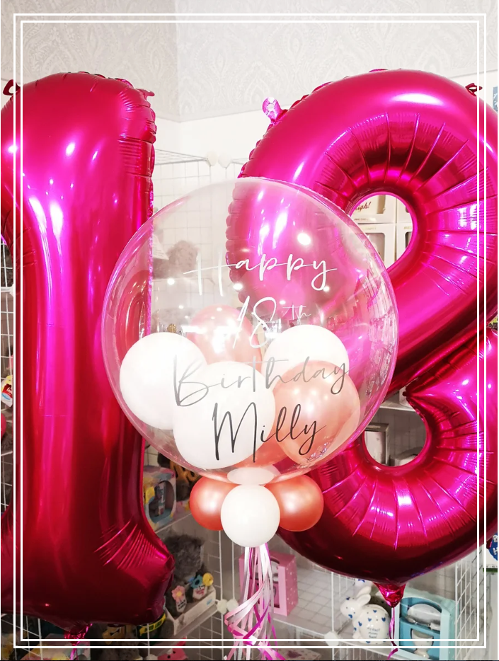 Luxury personalised balloon with two number balloons