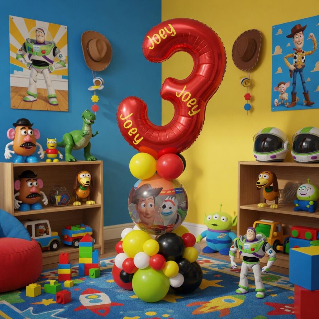 Signature Toy Story single number balloon display