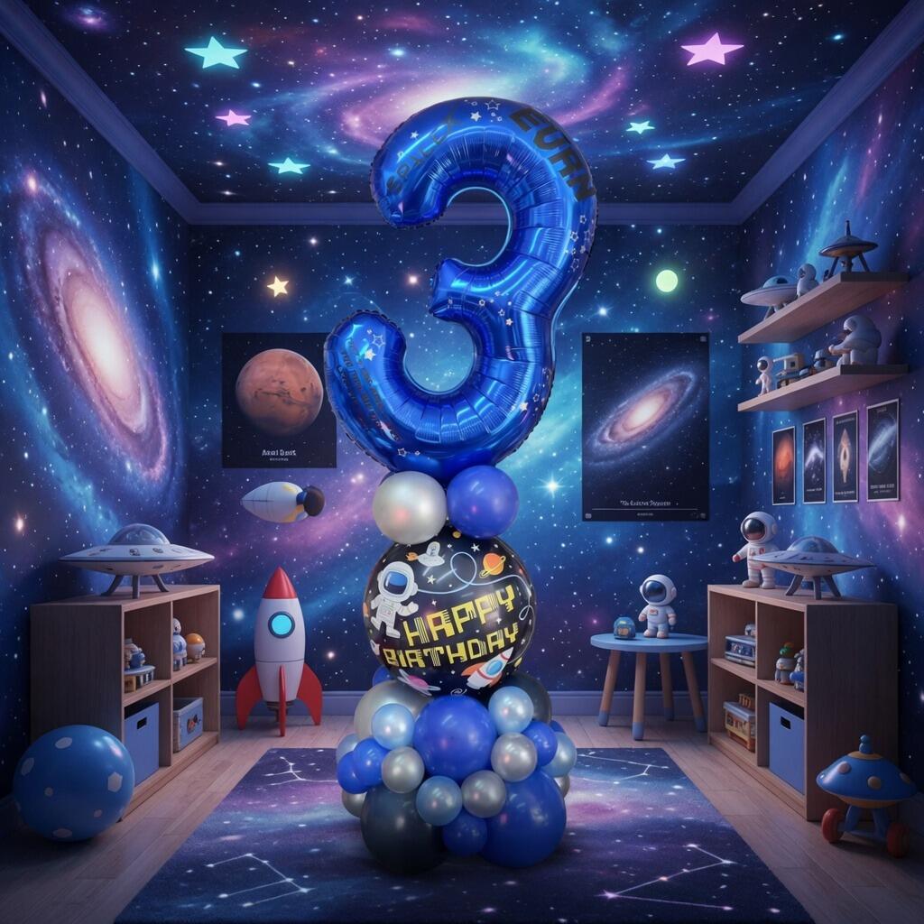 Signature space single number balloon display