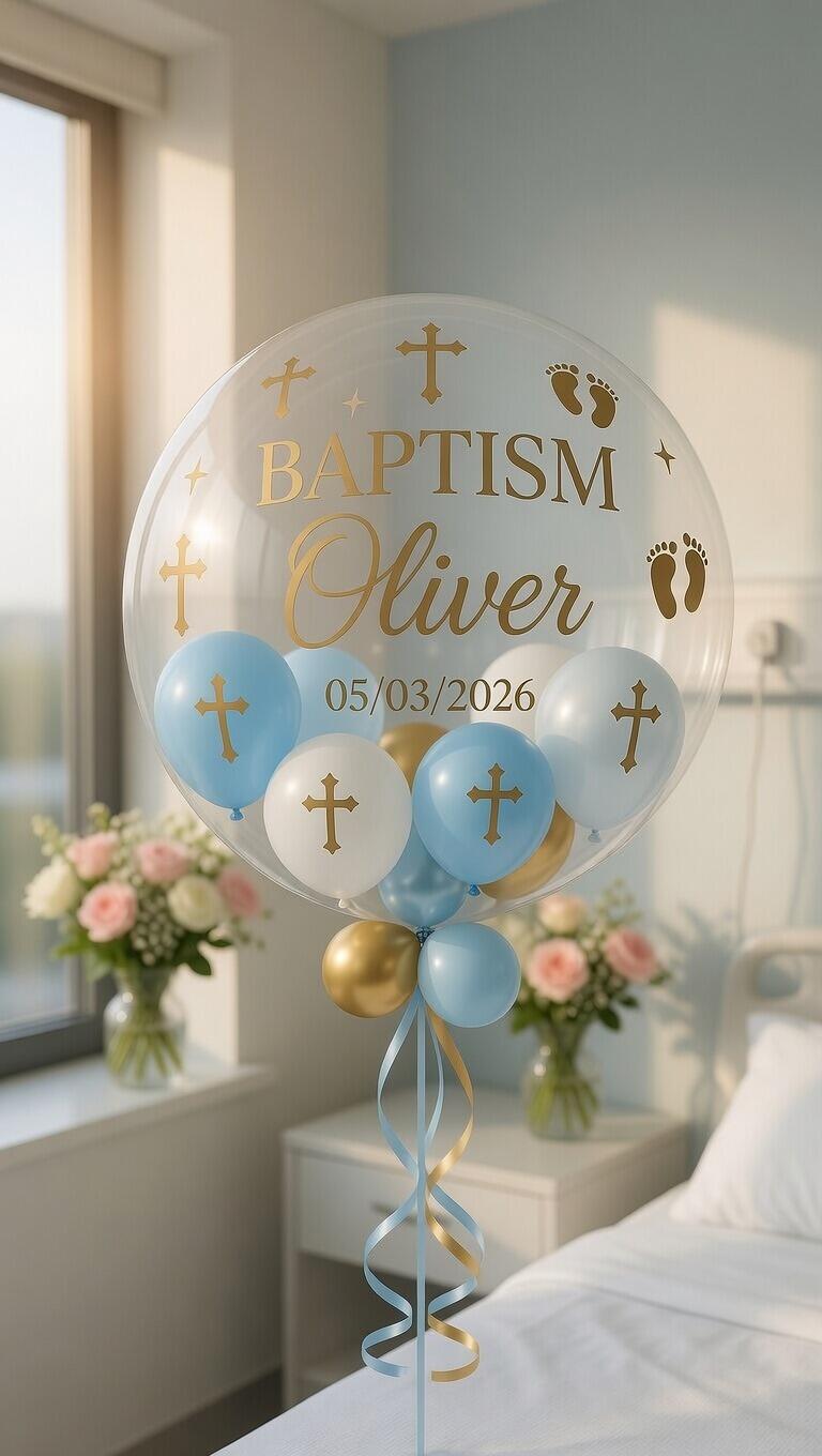 Male Baptism Personalised Balloon balloon display