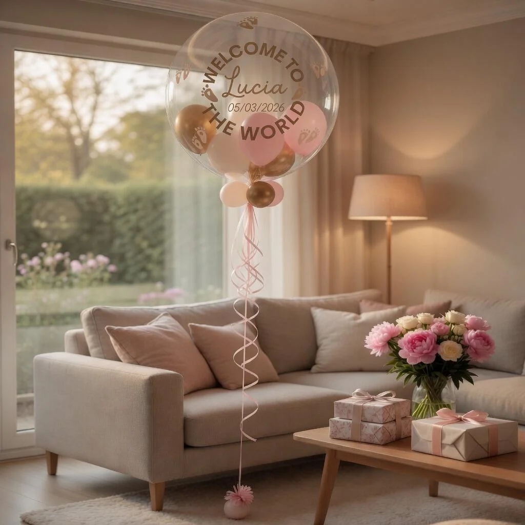Luxury New Baby Personalised Bubble Balloon balloon display