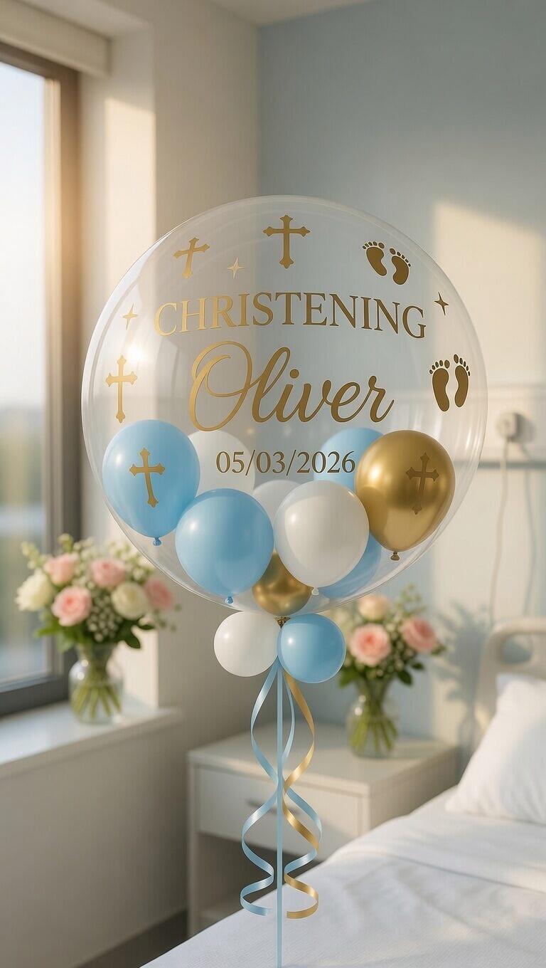 Male Christening Personalised Balloon balloon display