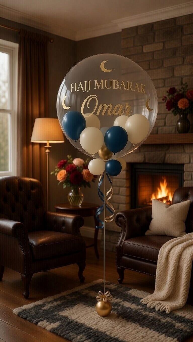 Hajj Mubarak Personalised Balloon balloon display