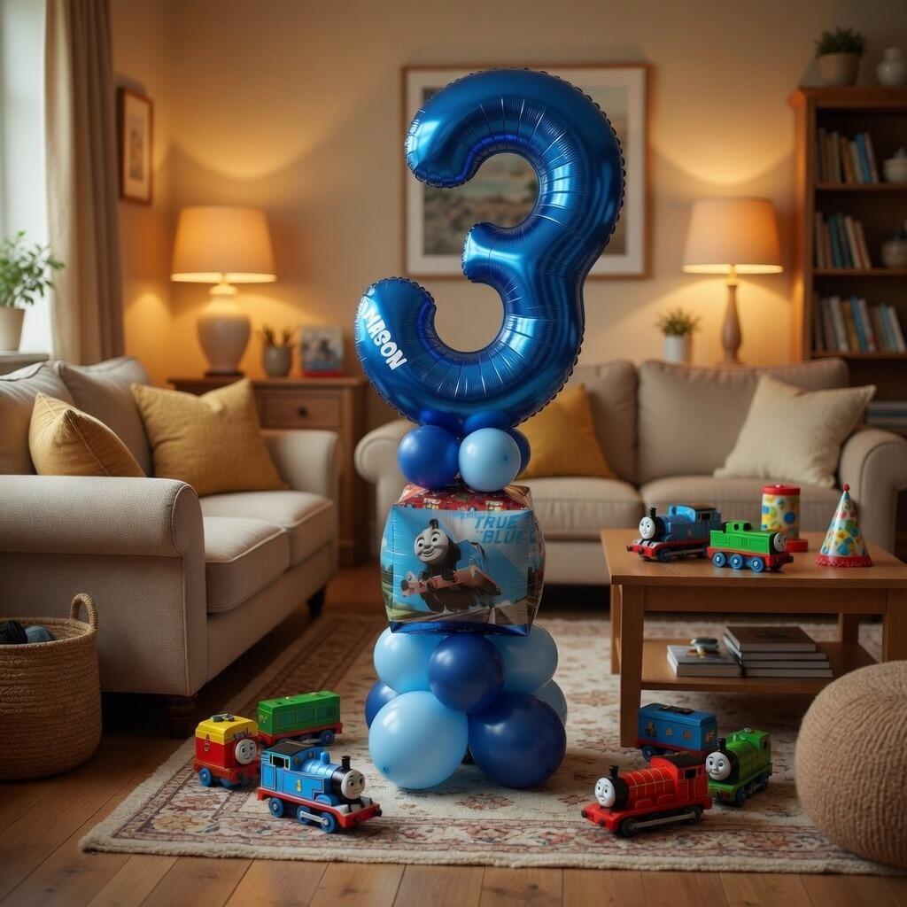 Signature Thomas the Tank Engine single number balloon display