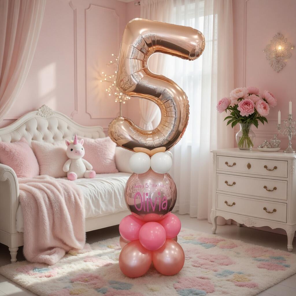 Signature personalised single number balloon display