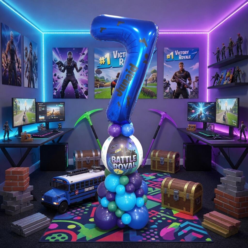 Signature Fortnite single number balloon display
