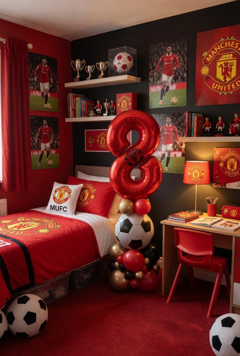 Signature football single number balloon display