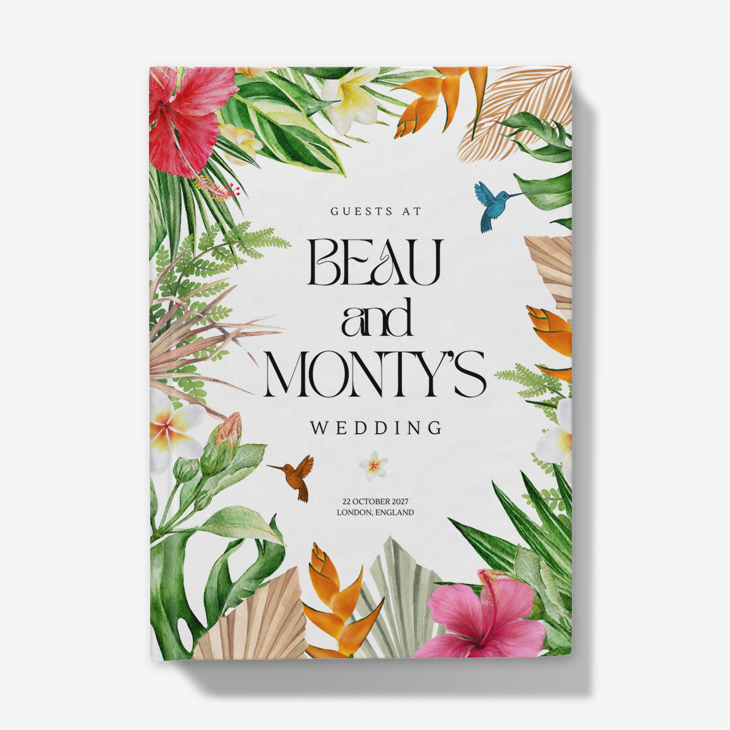 Tropical wedding guest book