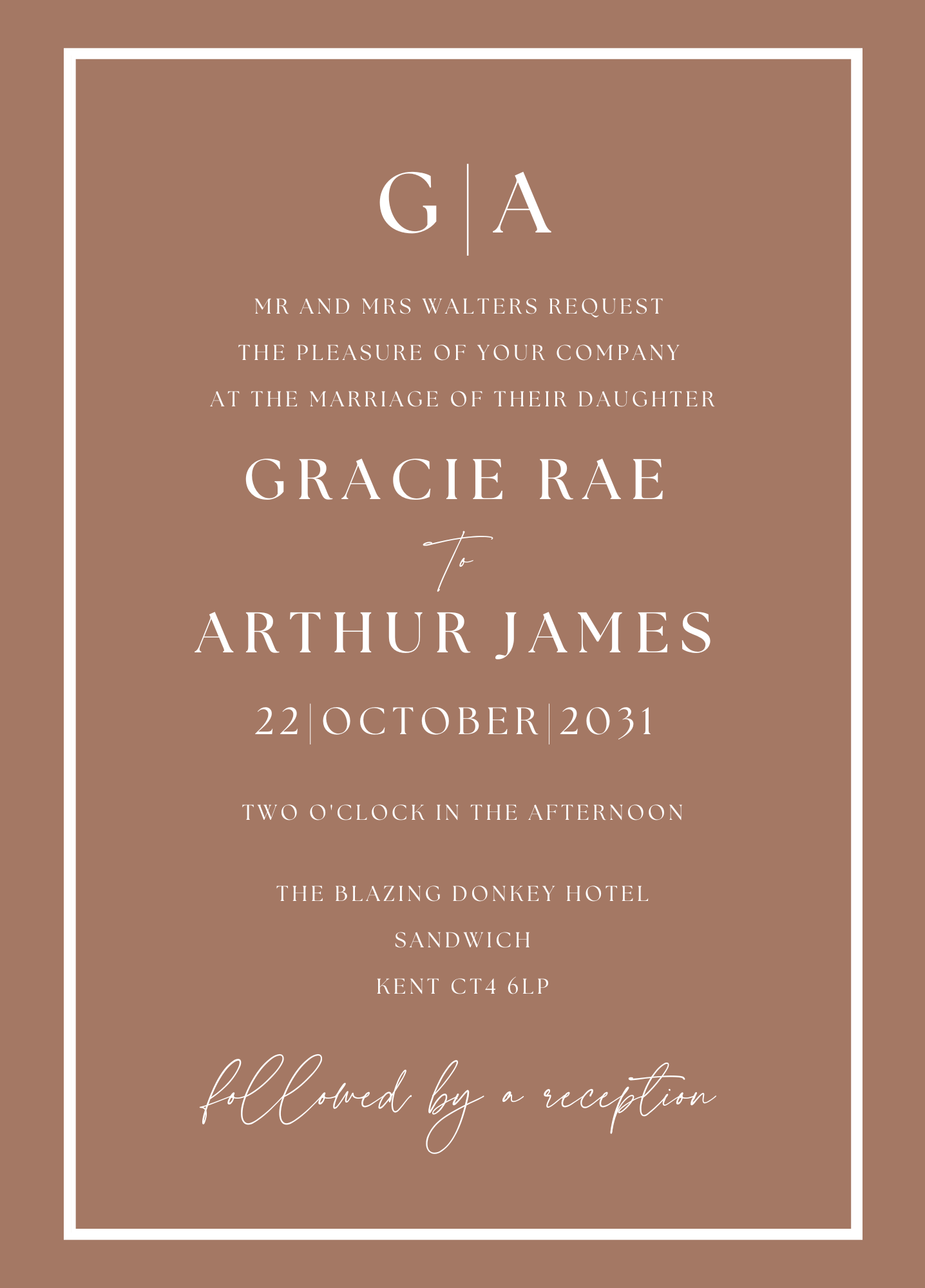 Brown wedding invitations