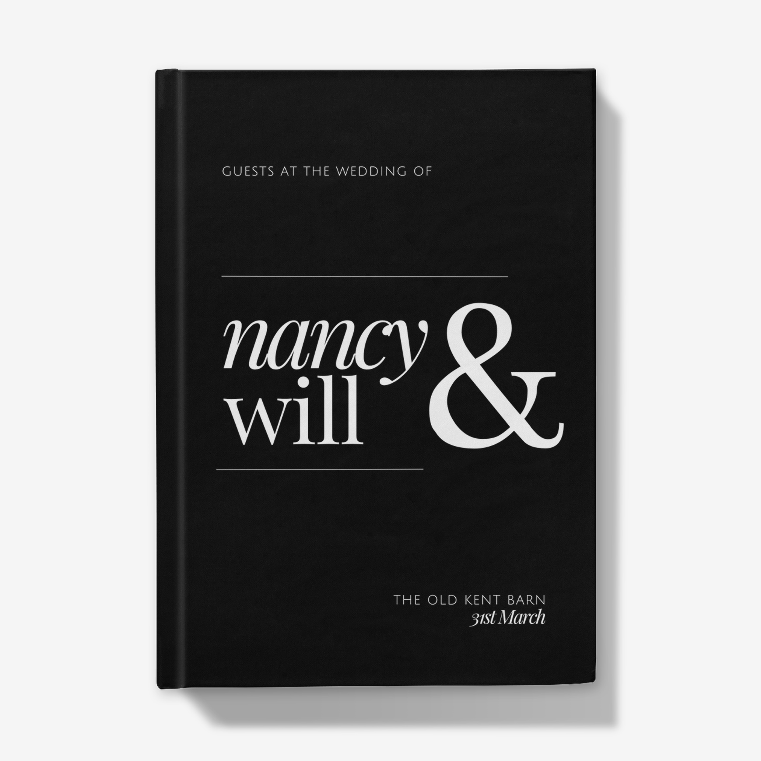 Black & White minimalist wedding guest book