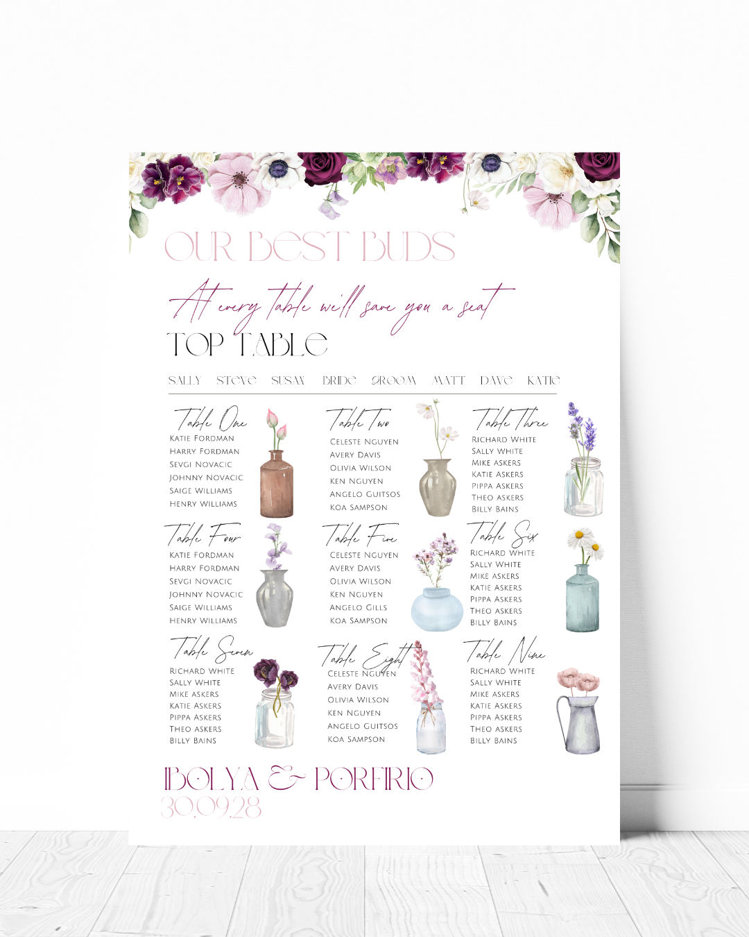 Ibolya Floral Seating Chart