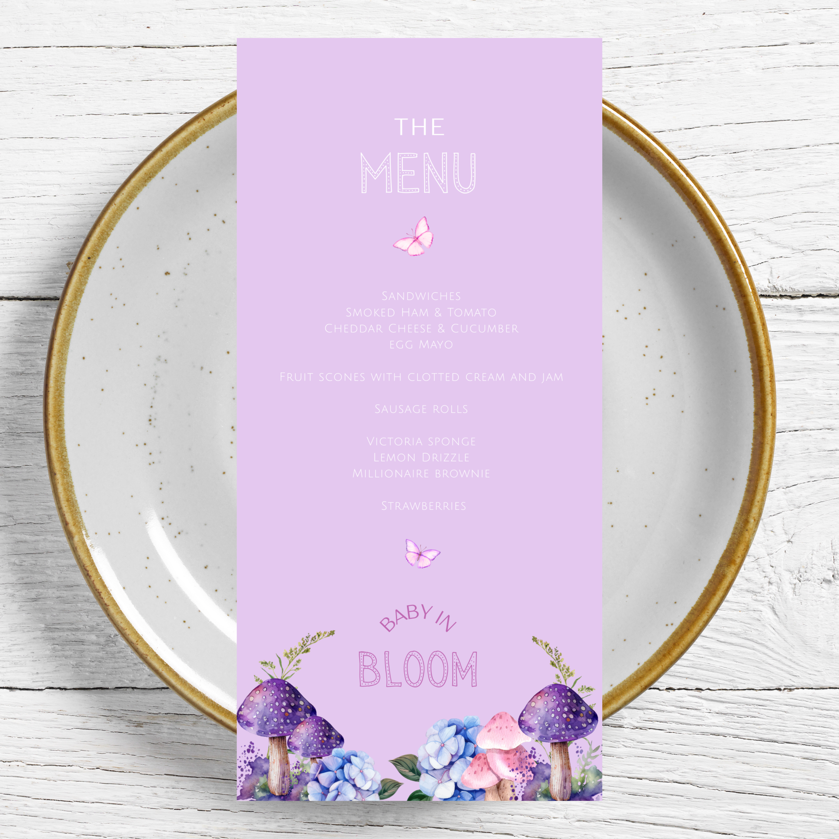 Baby in bloom menu