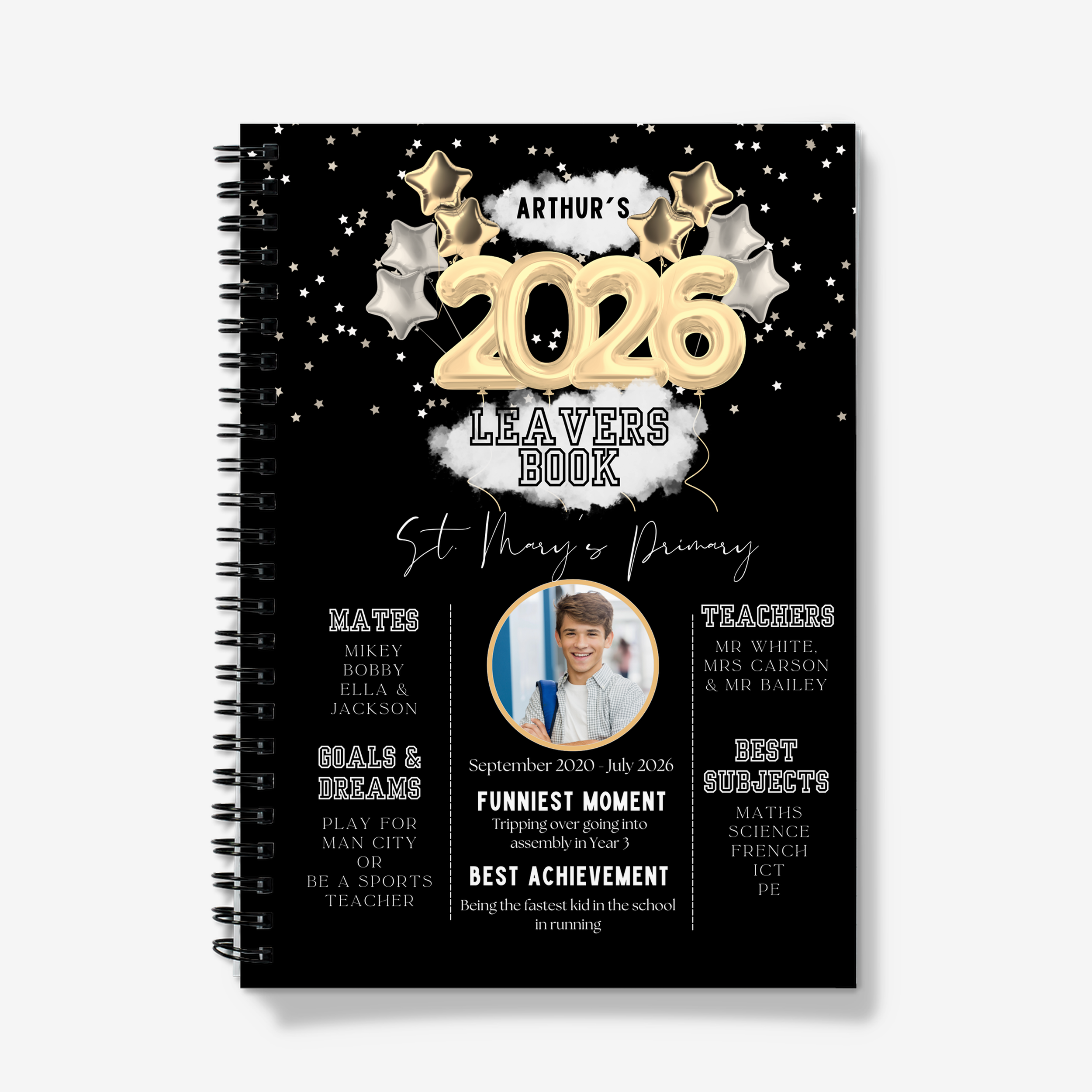 Leavers Book Gold Cover Notebook