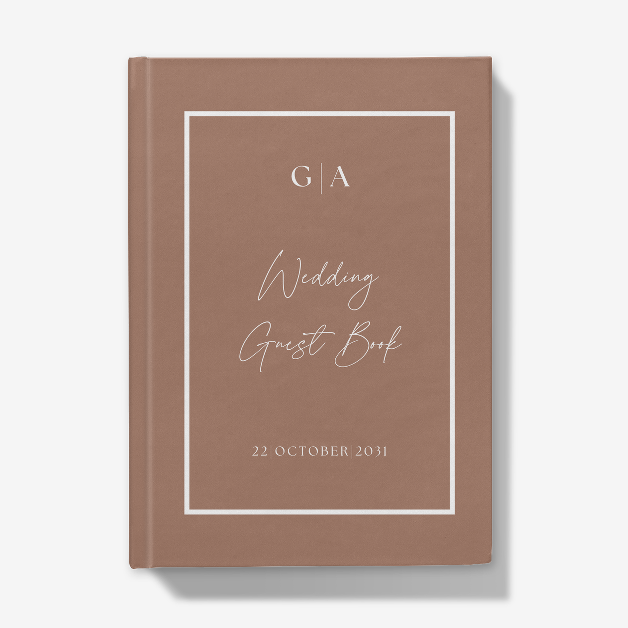 brown wedding guest book