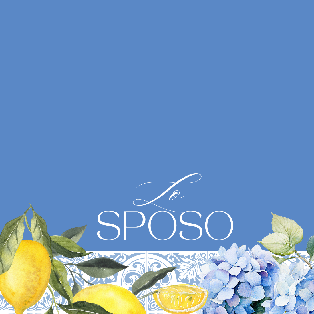 La Dolce Vita Lemon Blue Italian Place Cards