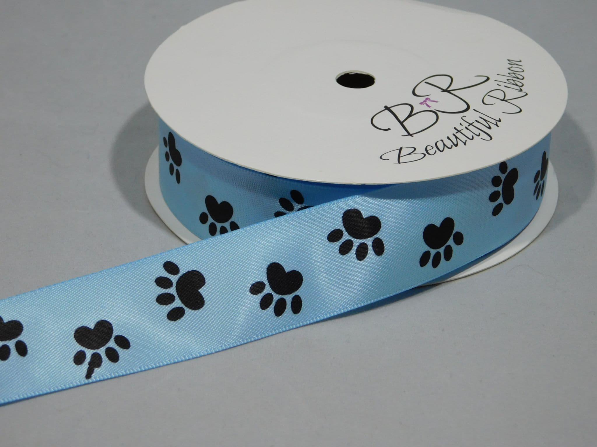 Dog Paw Print with Ribbon Bow SVG