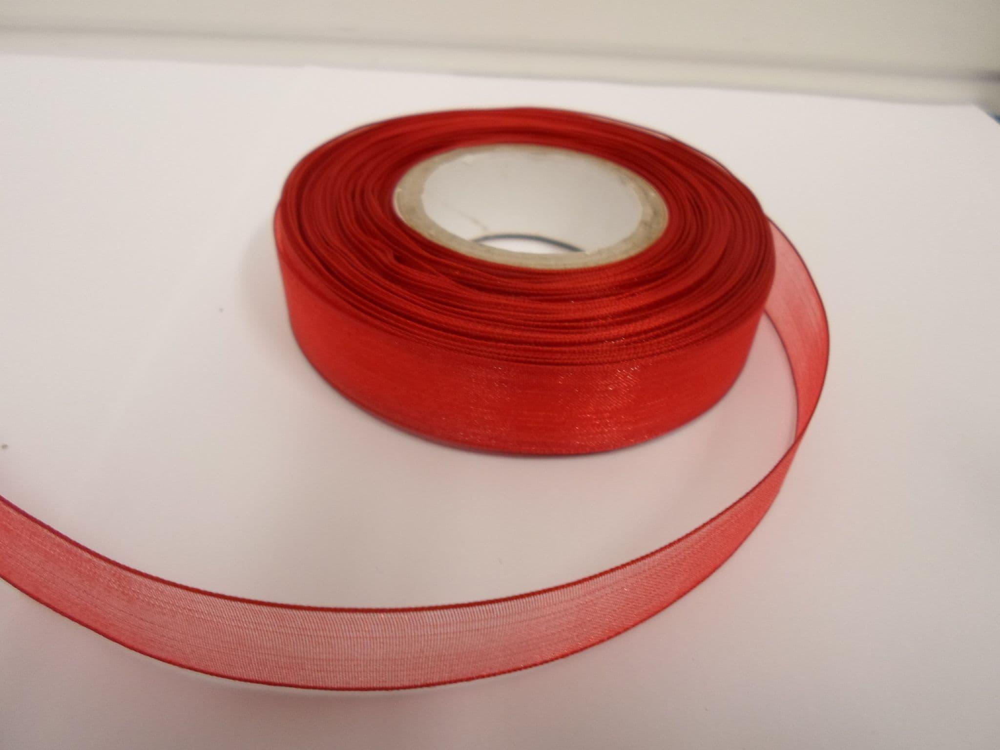 Poppy Bright Red Sheer Organza Ribbon 2 10 Or 25 Metre Roll Double