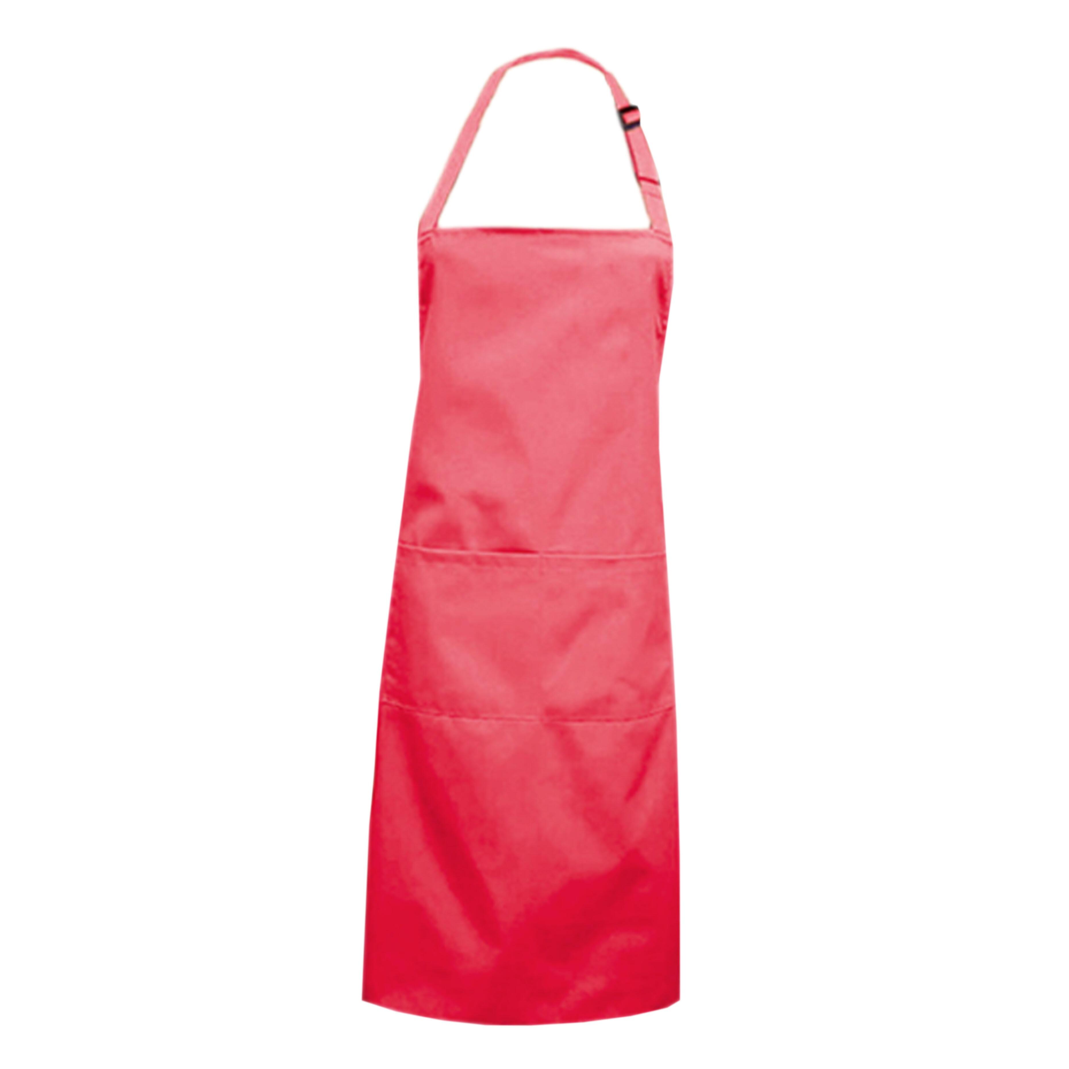 Plus Size Bib Apron Pockets Coral Nibano