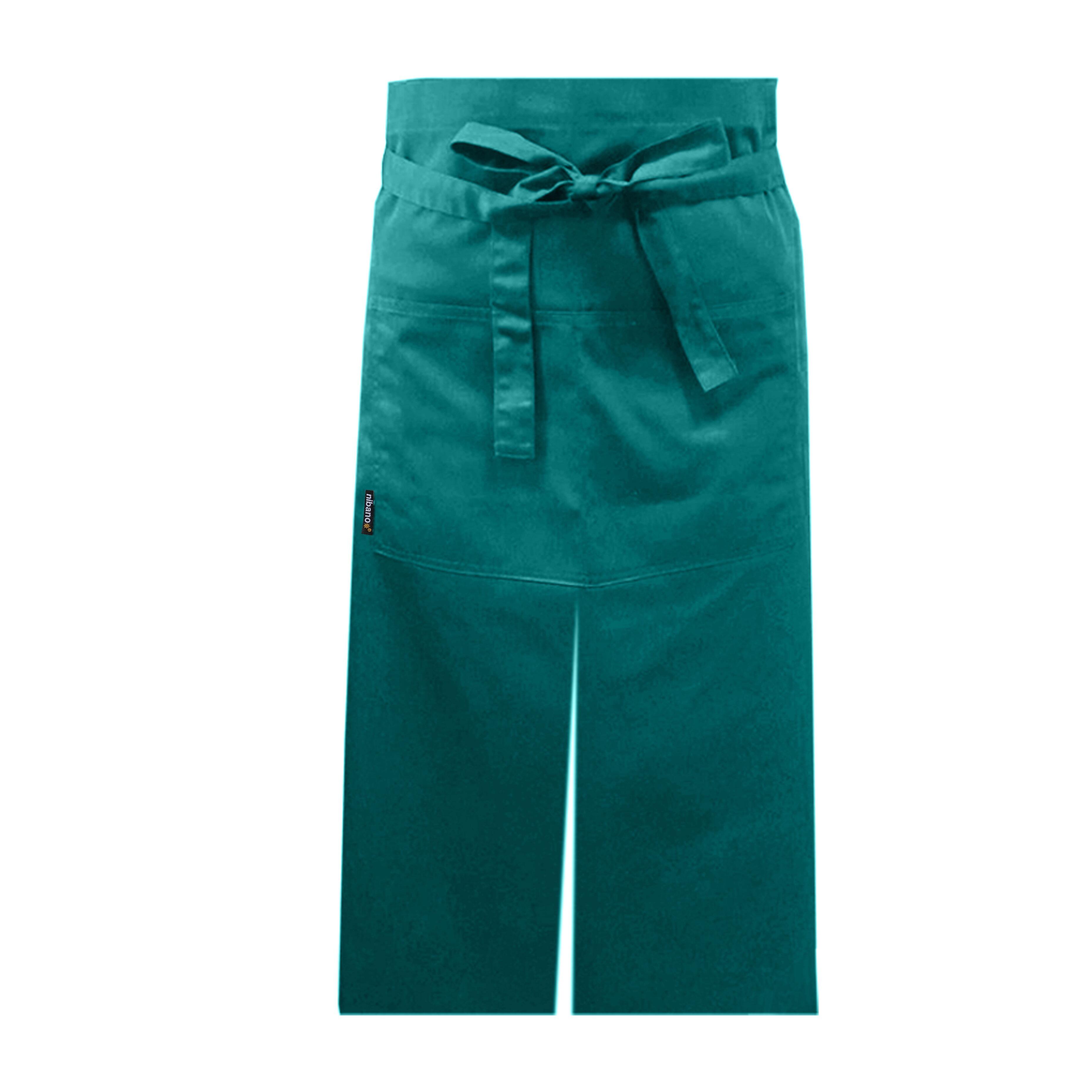 Teal Long Waist Split Leg Apron