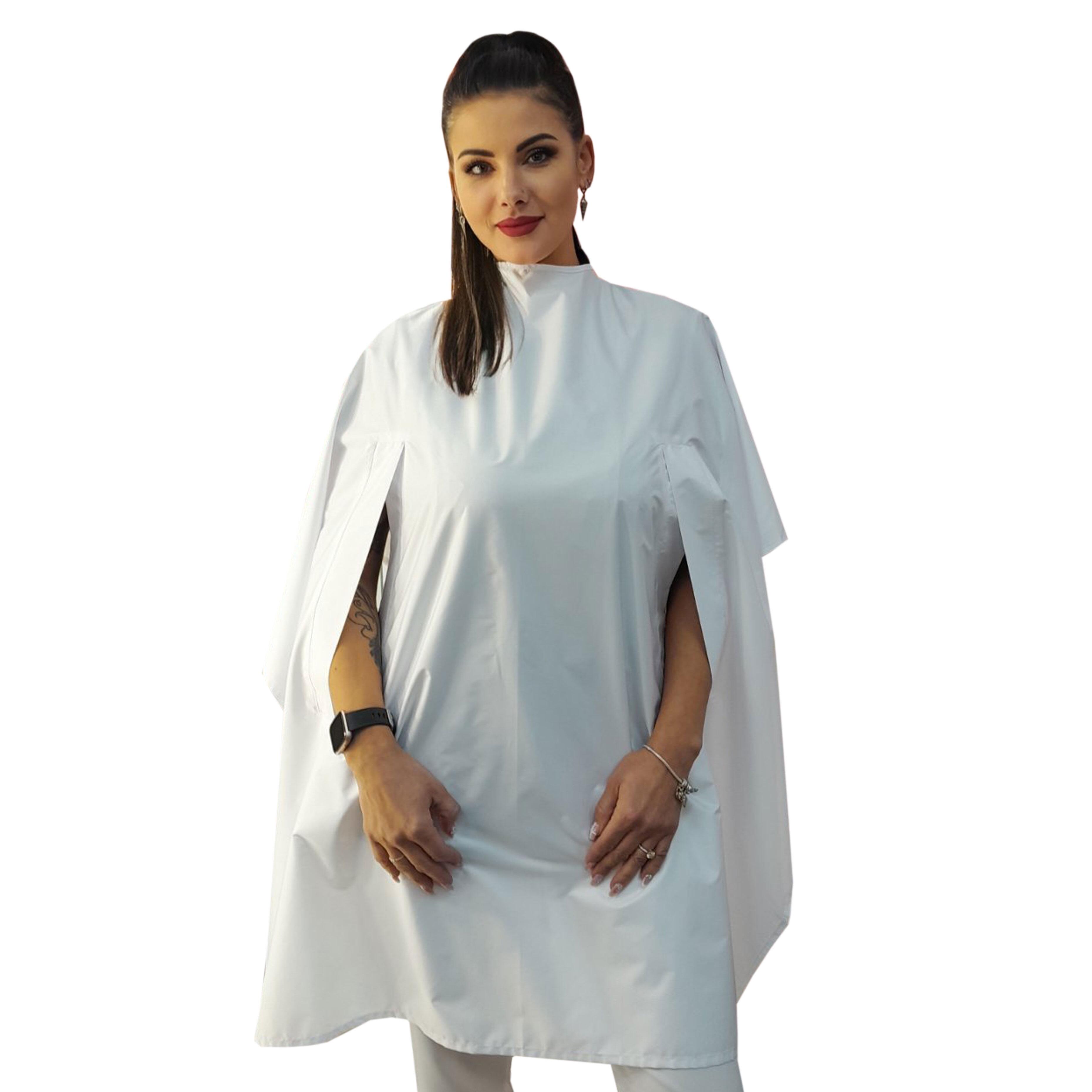 Nibano Hair cutting gown with hand slits white