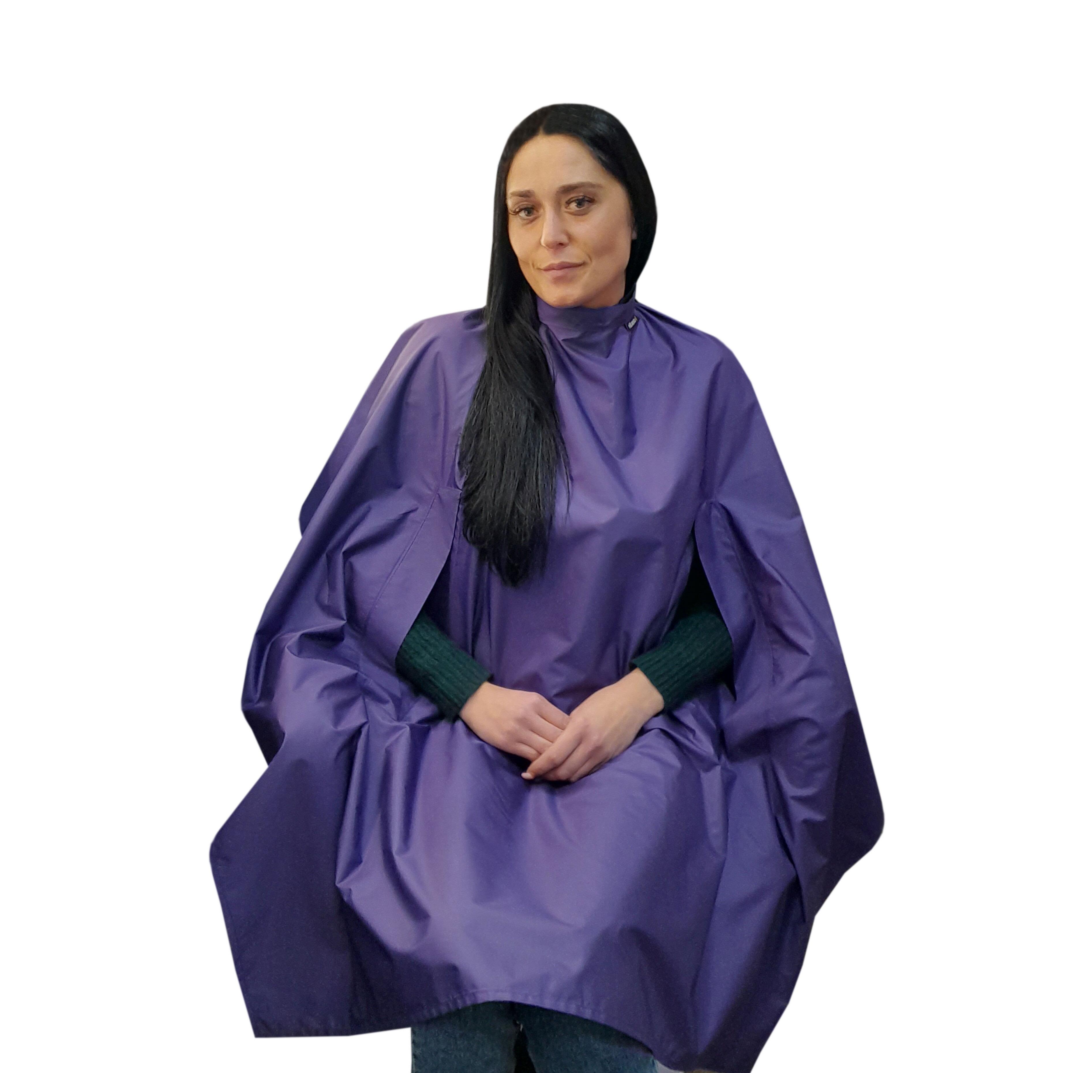 Nibano Hair cutting gown purple with handsplit